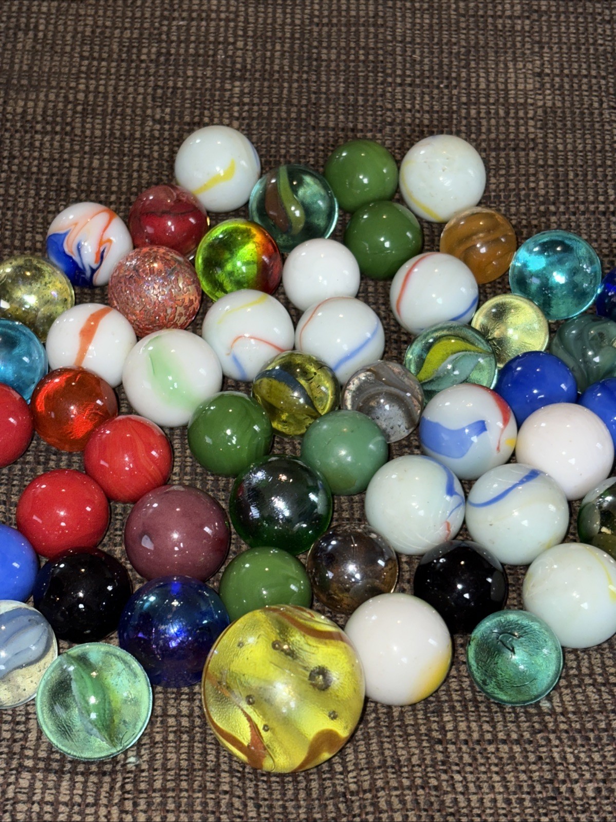 Marbles lot of 54 medium and 1 large marble