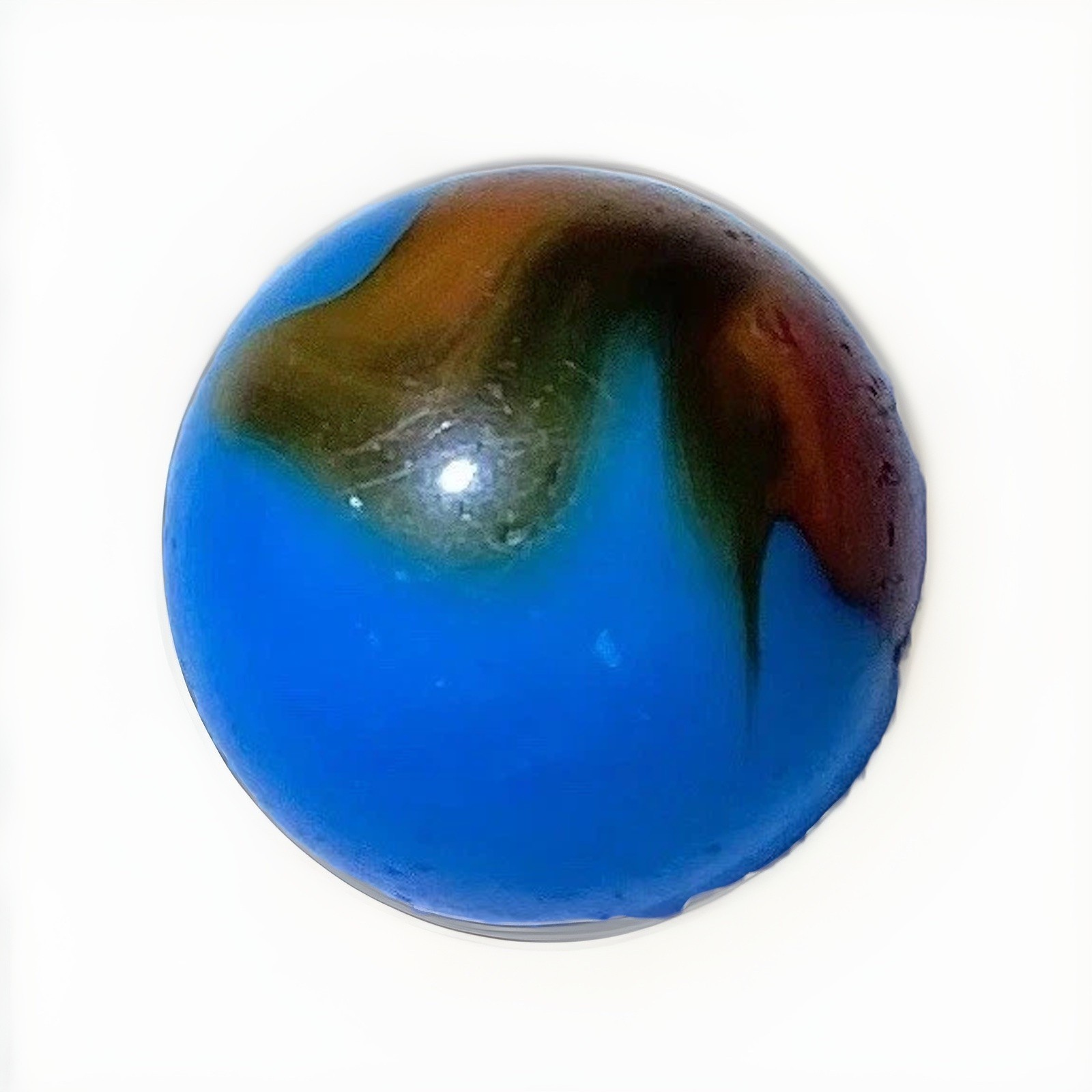 Vintage Peltier Glass Burnt Spiderman Ribbon Marble