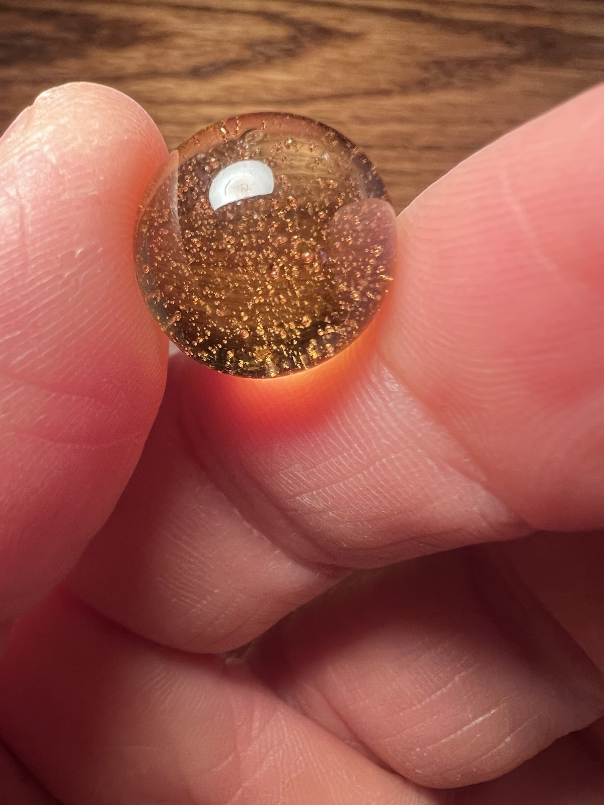 Vintage Amber Transparent Glass Marble 5/8″ Heavy Seeded Fizz Air Bubbles Target