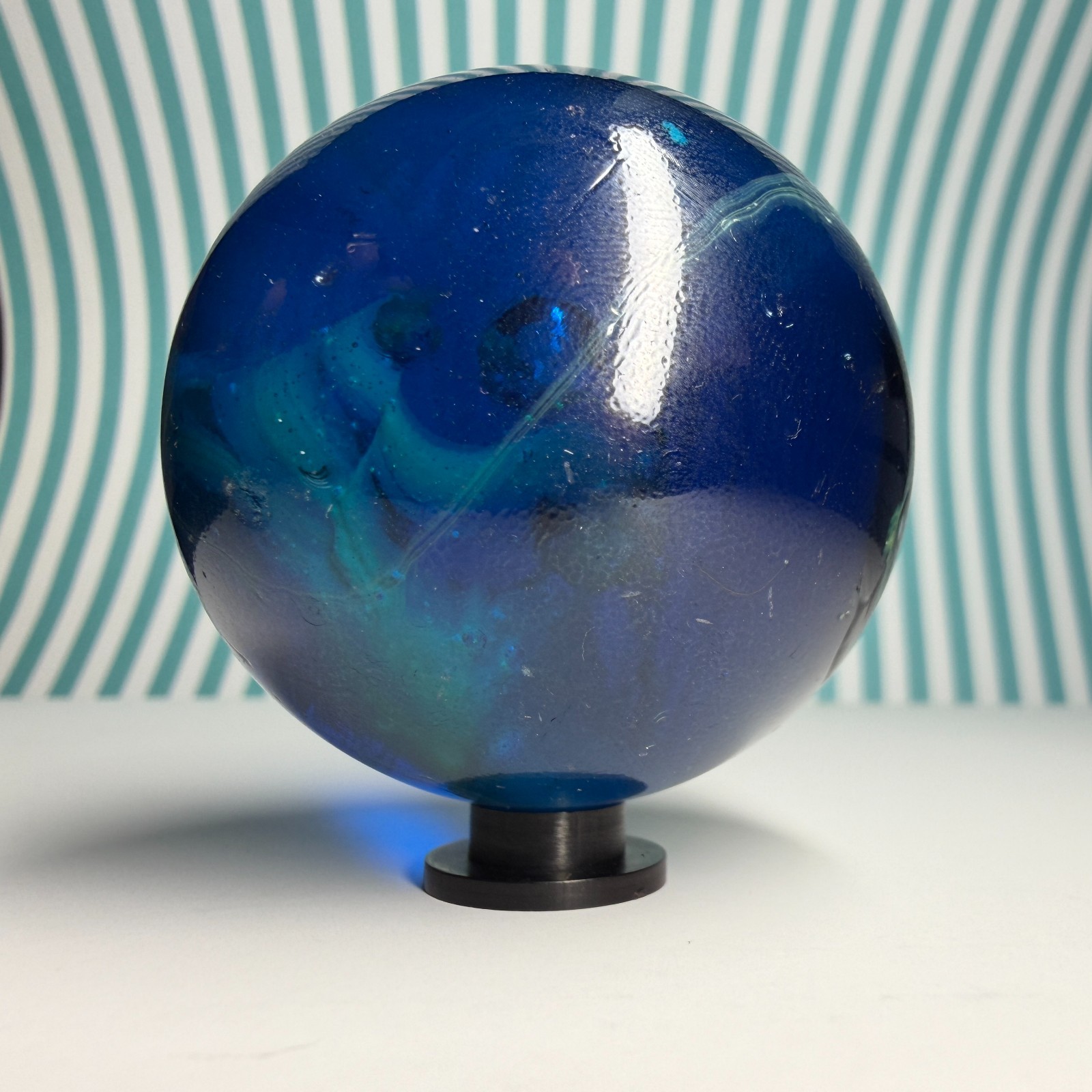 Vacor Sea Turtle Marble ~1.9″ Toe Breaker Swirl Slag Huge Mint Glass Marbles