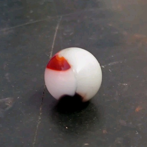 Vintage marbles Vitro Conqueror Patch V Black Red White Marble