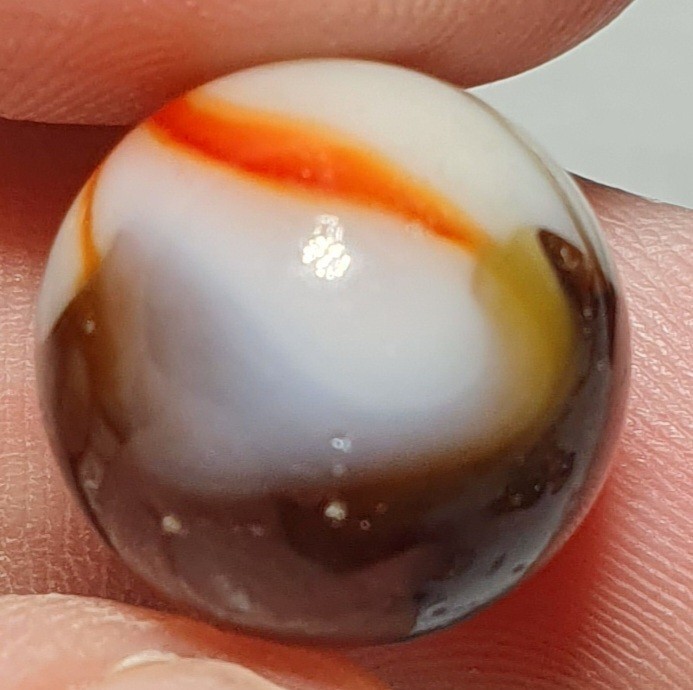 19/32″ Vivid Japanese Mushroom Patch 1940s Vintage Marbles CNM/NM+