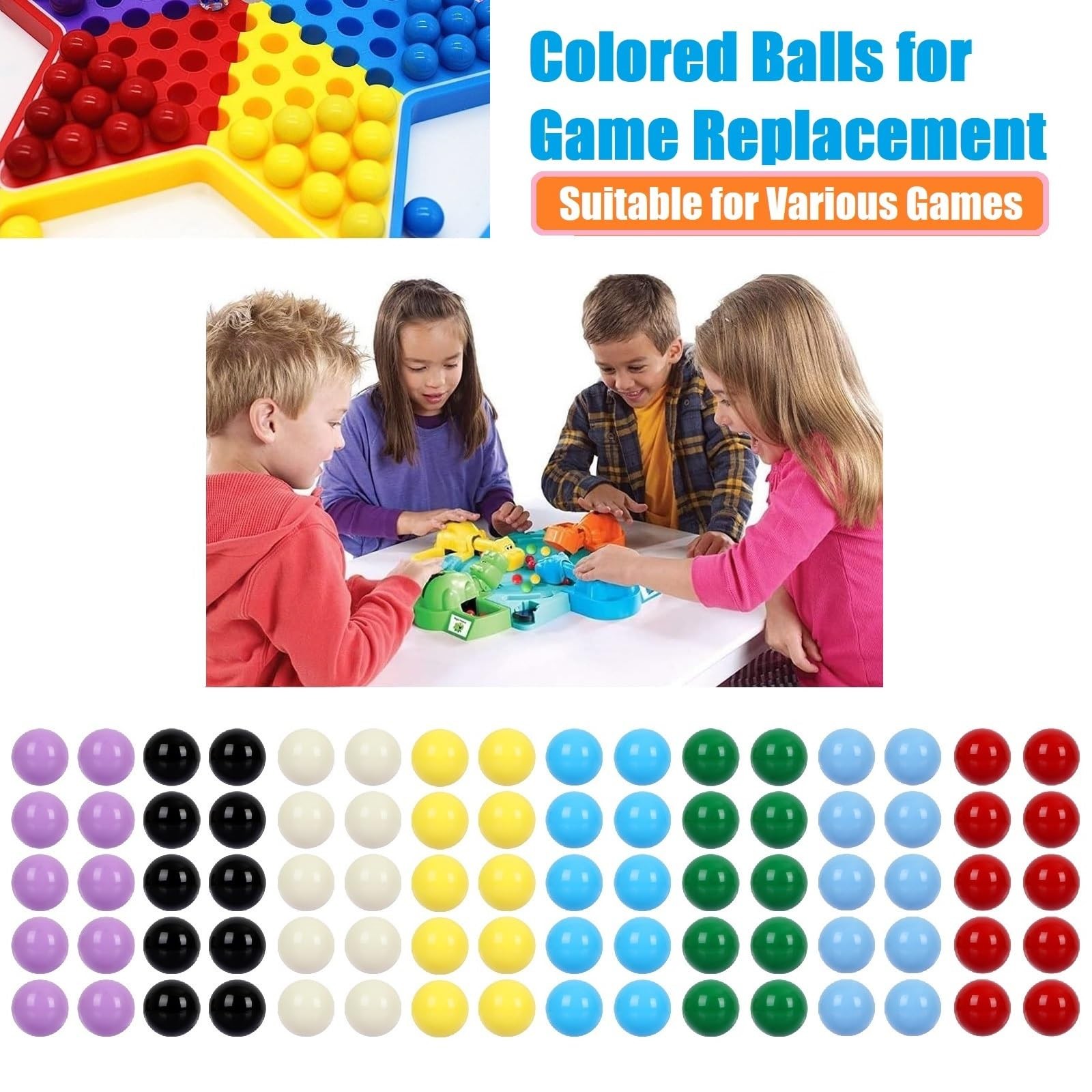 Game Marbles,80pcs Solid Color Game Balls for Chinese Checkers,Aggravation Ga