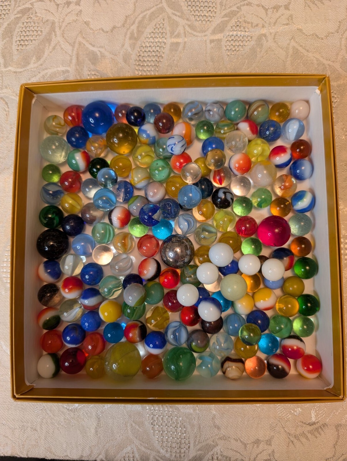 Vintage Glass Marbles Collection 150+ Assorted Colors & Styles One UV Reactive