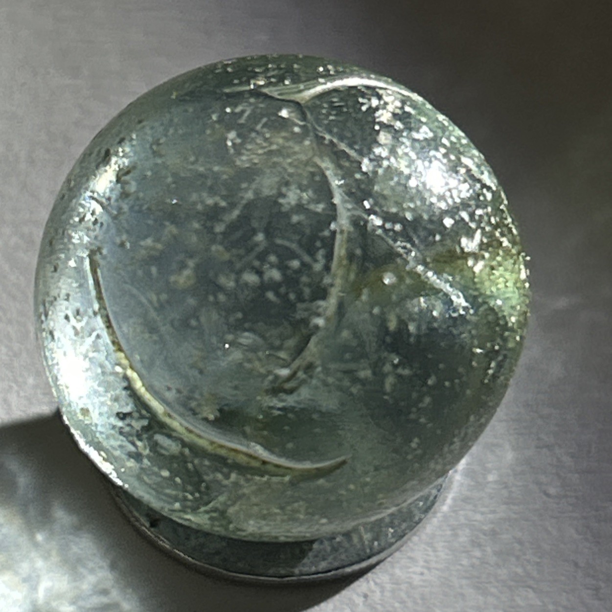 BB Marbles: Leighton Ground Pontil Transition . (B494) 20mm .80”