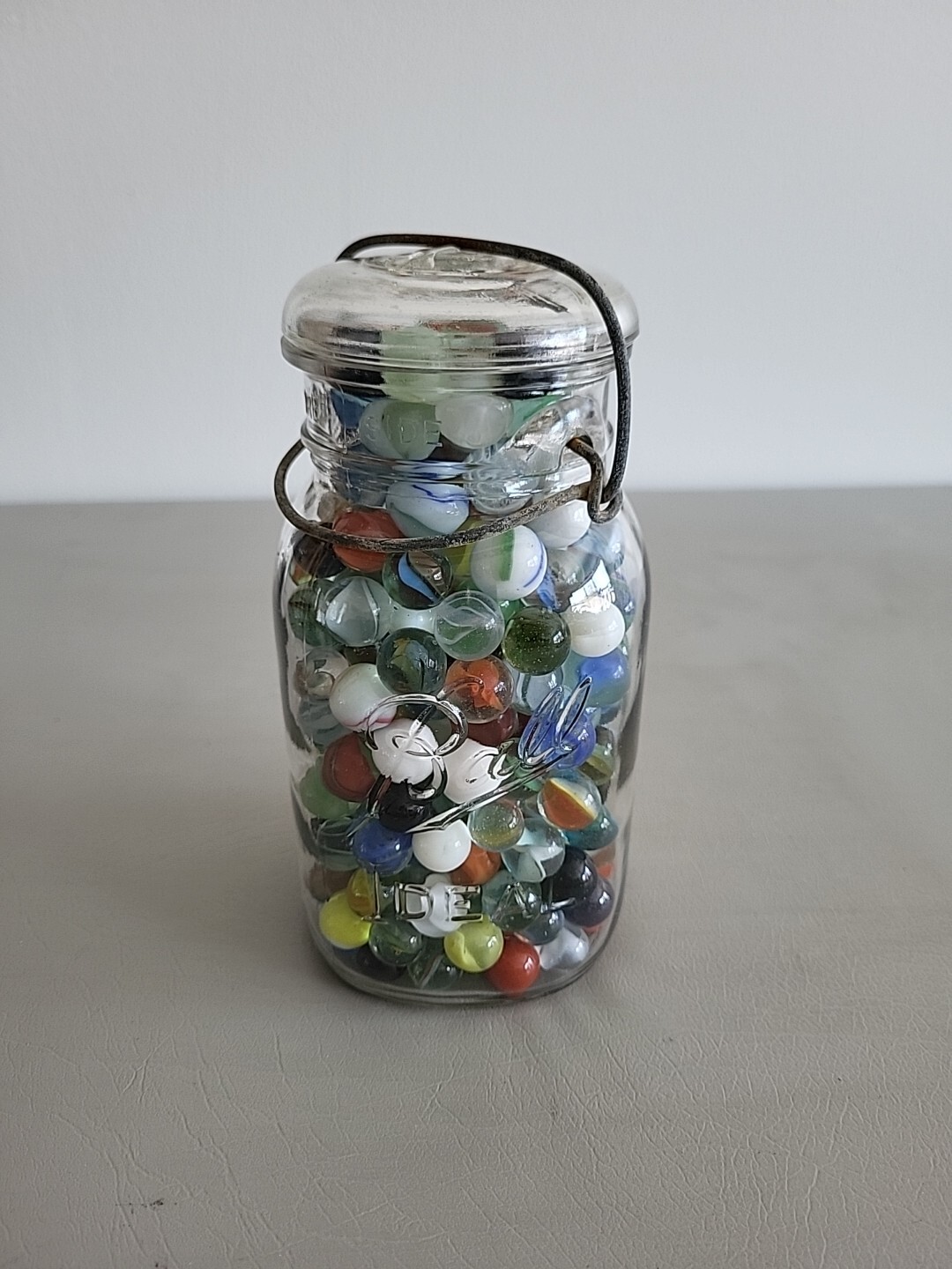 Ball Ideal Qt. Canning Jar With 278 Regular Marbles-Various Colors,Sizes,Makers