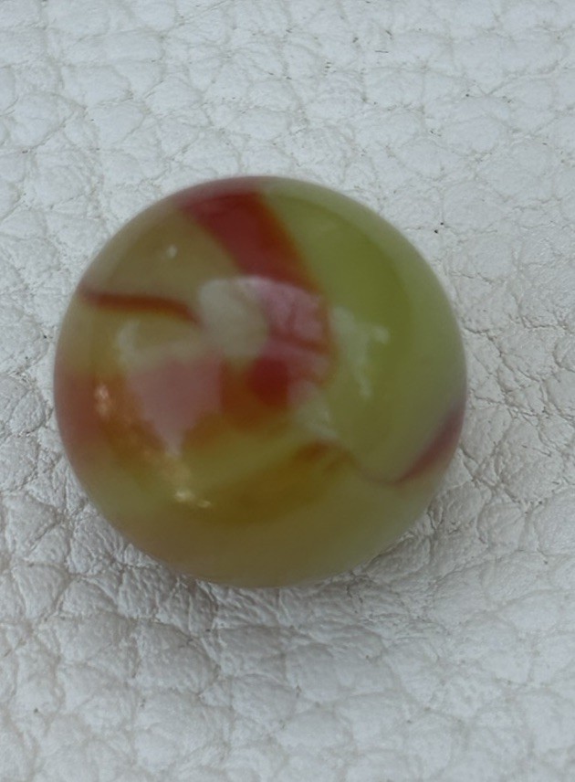 Vintage Yellow-Green Red Swirl Alley Agate 18mm 8.04grams NM Dragons Breath