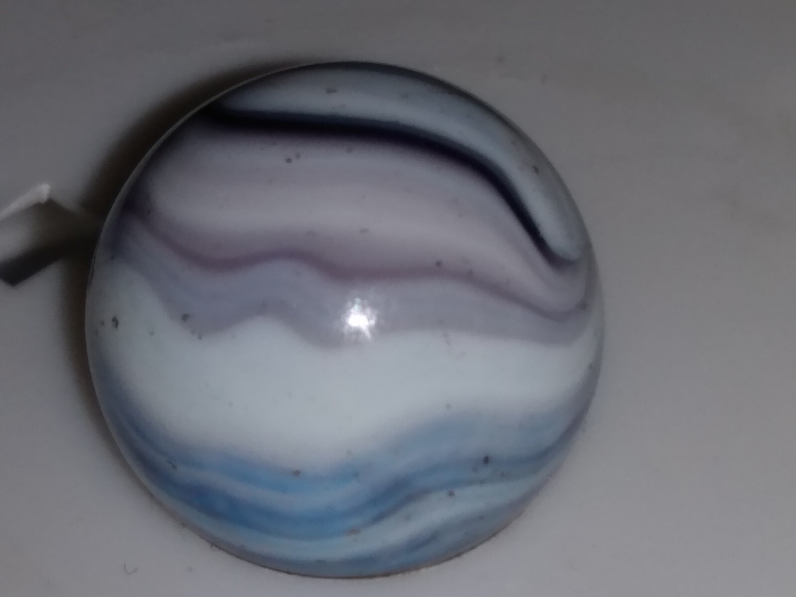 christensen? Opaque Base With White,Black, Blue,pink And Purple Swirl Toy marble