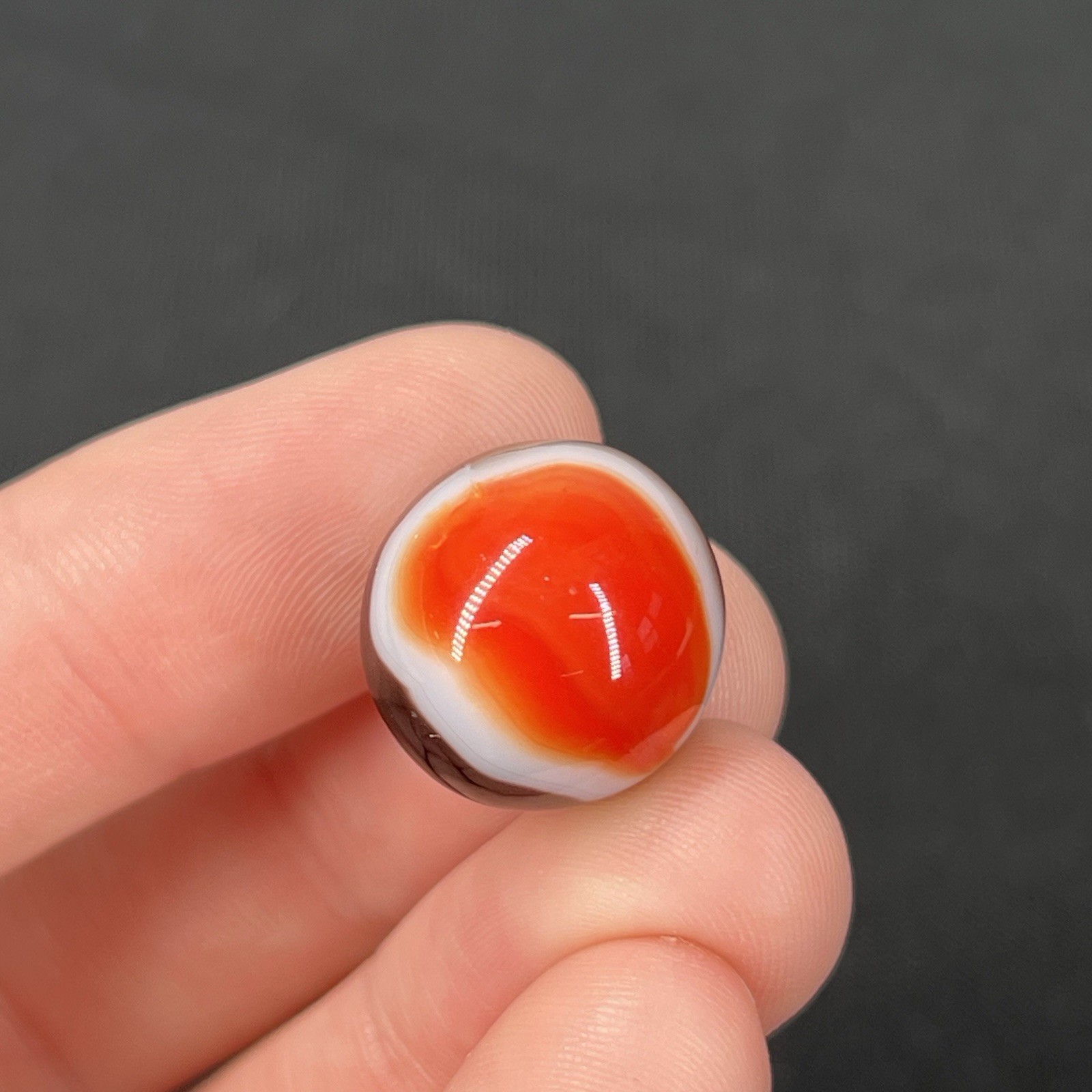 VTG Marble Christensen Glass Akro Peltier Vitro .6” Orange And Black
