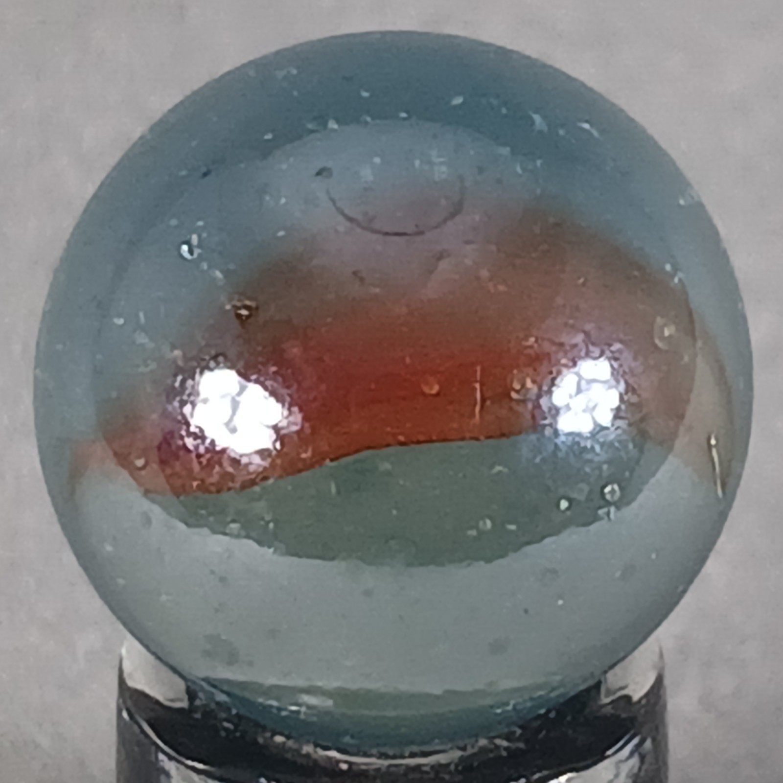 Vintage Iridescent Patch And Ribbon Marble .62 Inches Near-Mint Condition