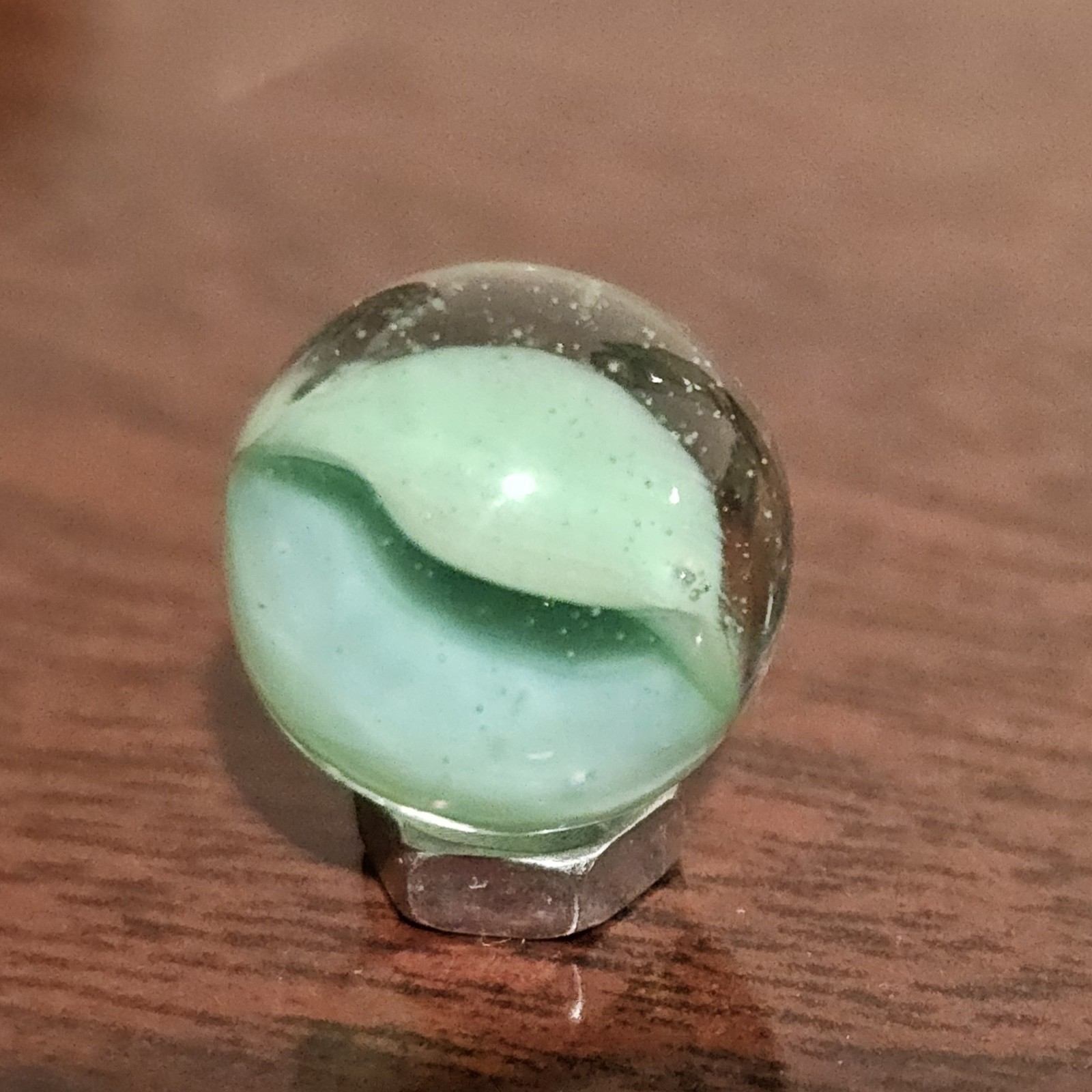 Vintage CE Bogard Green Floppy Hybrid .593″ Glass Marble