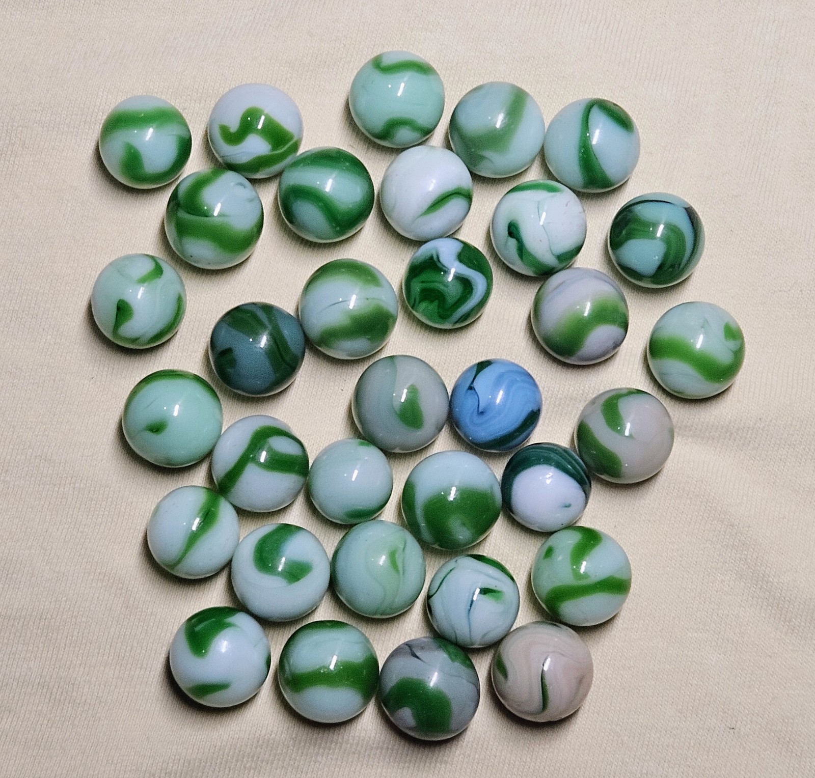 GREEN WEST VIRGINIA SWIRLS (25) Alley, Ravenswood, CAC, Heaton – Vintage Lot