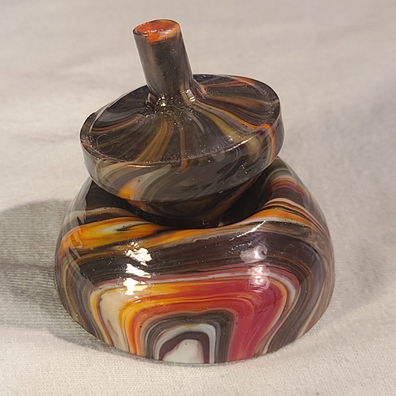 ANDY DAVIS, Glass Art Spinning Top & Base, Jabo Joker’s Run (?), #268D