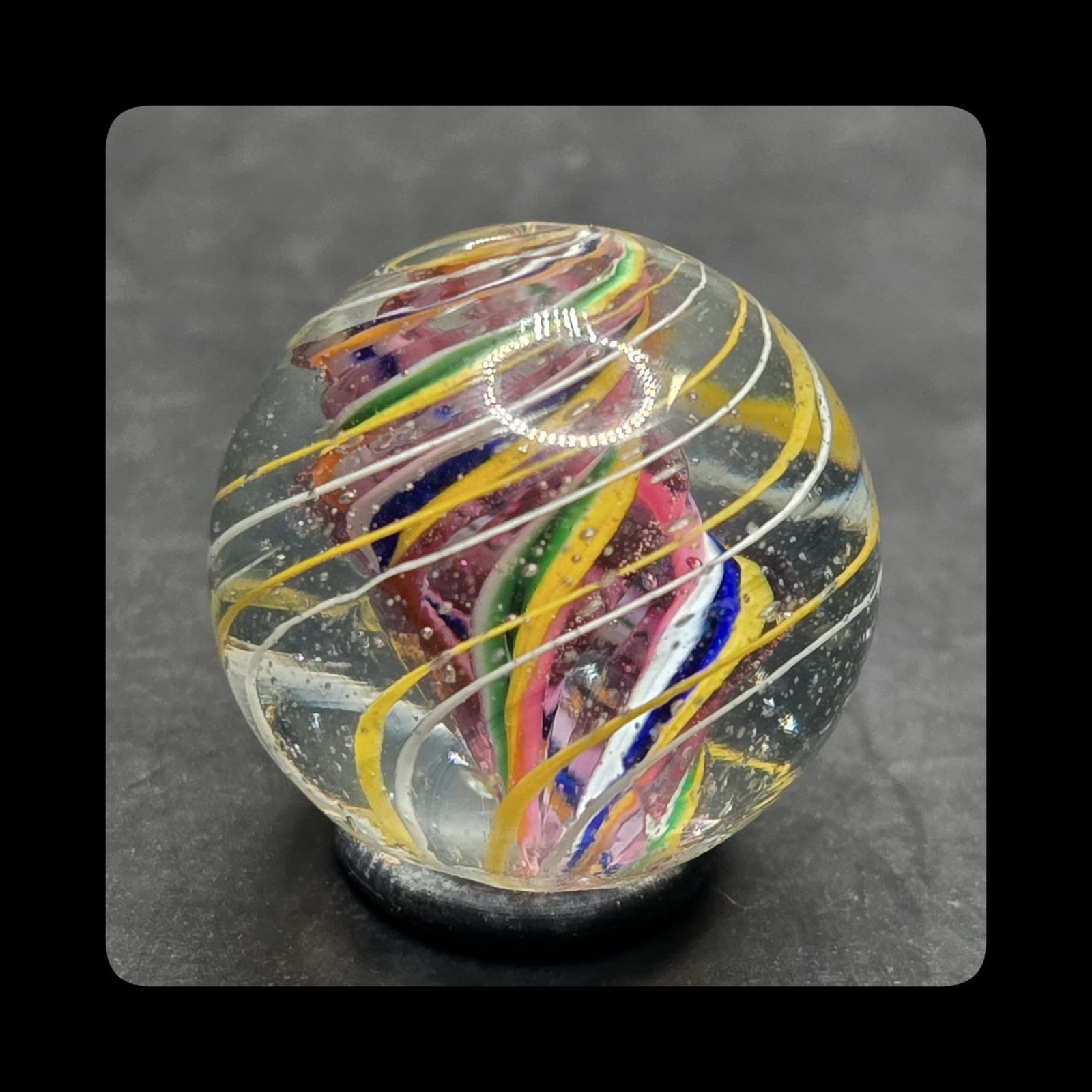 ~Mic’sMibs~3/4′ Wildly Twisted Jelly Tornado Divided Core Swirl Shooter Mint 9.5