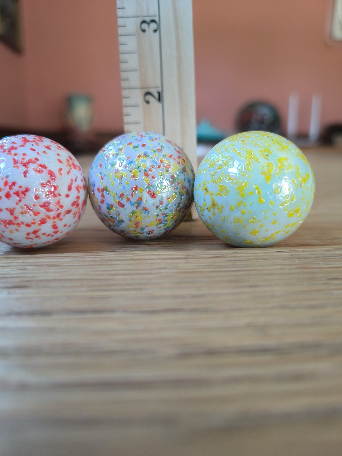 Lot of 3 Vacor de Mexico Jumbo Boulders 1.25” Frit Glass Marbles Confetti…