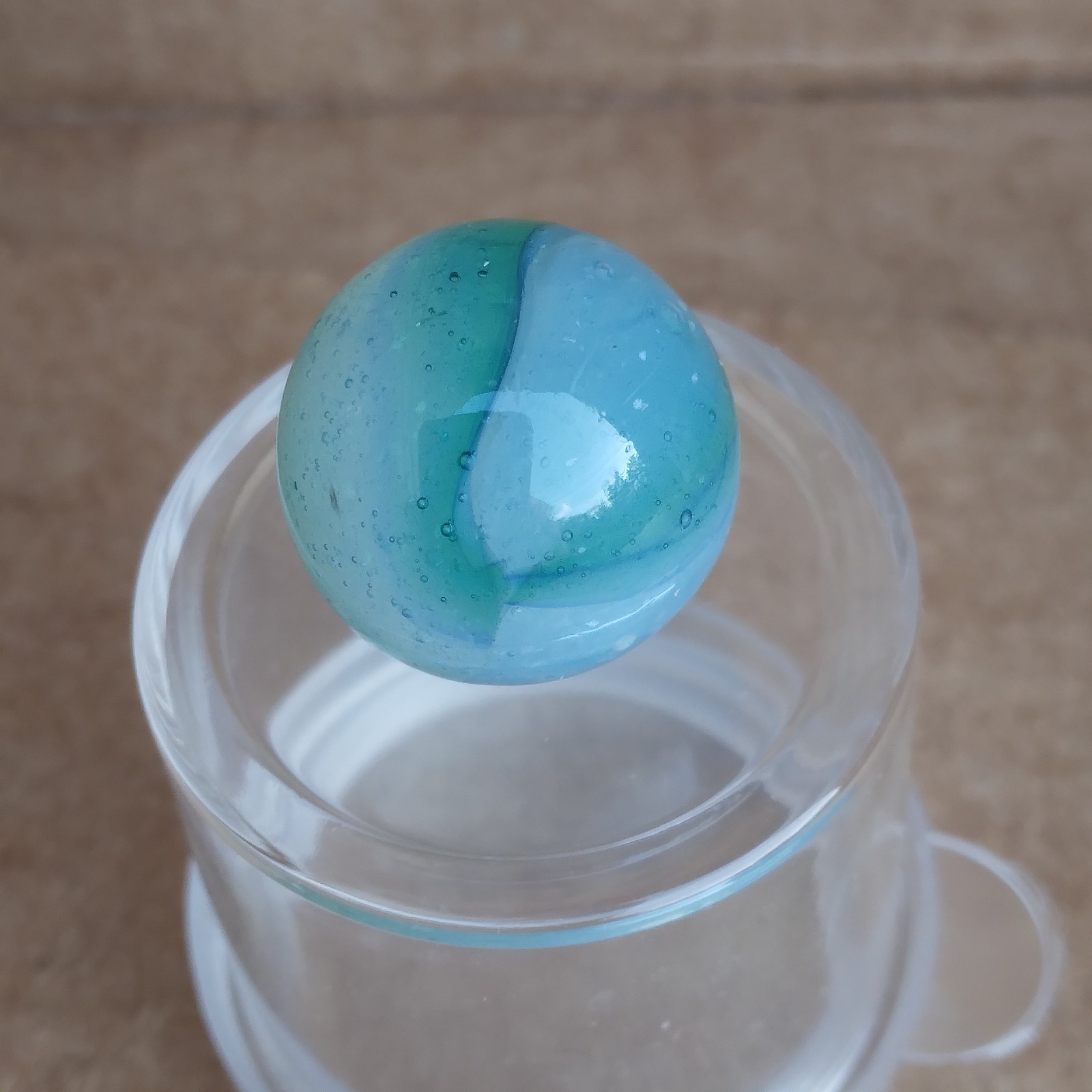 .57″ Vintage Rainbo Marble- Seedy Blue Green- Kokomo Peltier