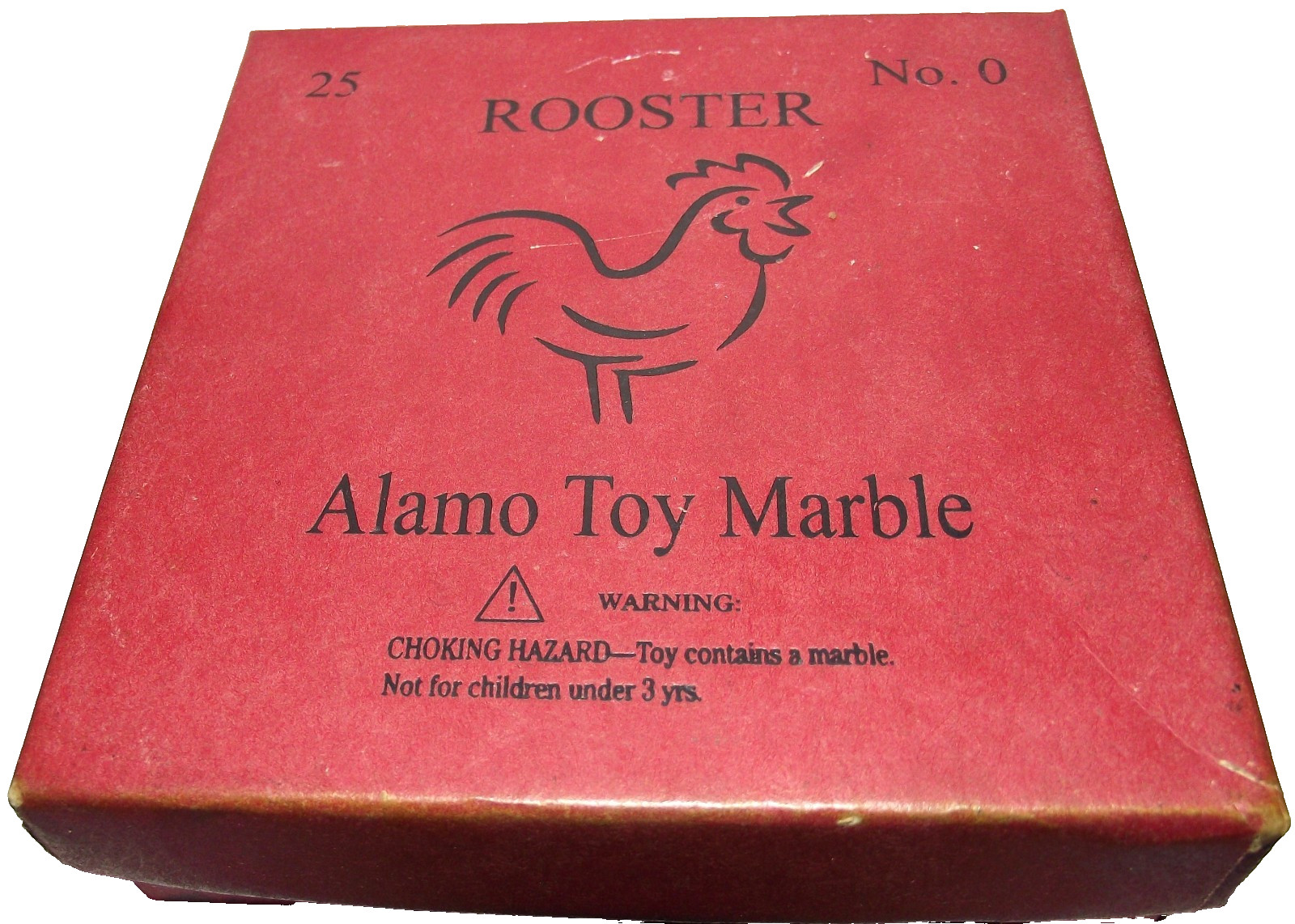 Alamo Toy Marble ~ ROOSTER Glass Marbles 25-Count Box No.0