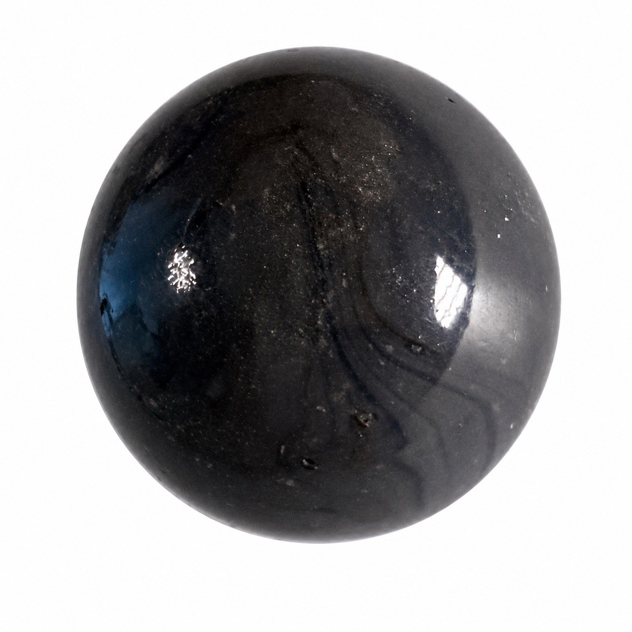 Rare Vintage Black and Purple Swirl 1” Glass Marble – Collector Quality Pre-1970