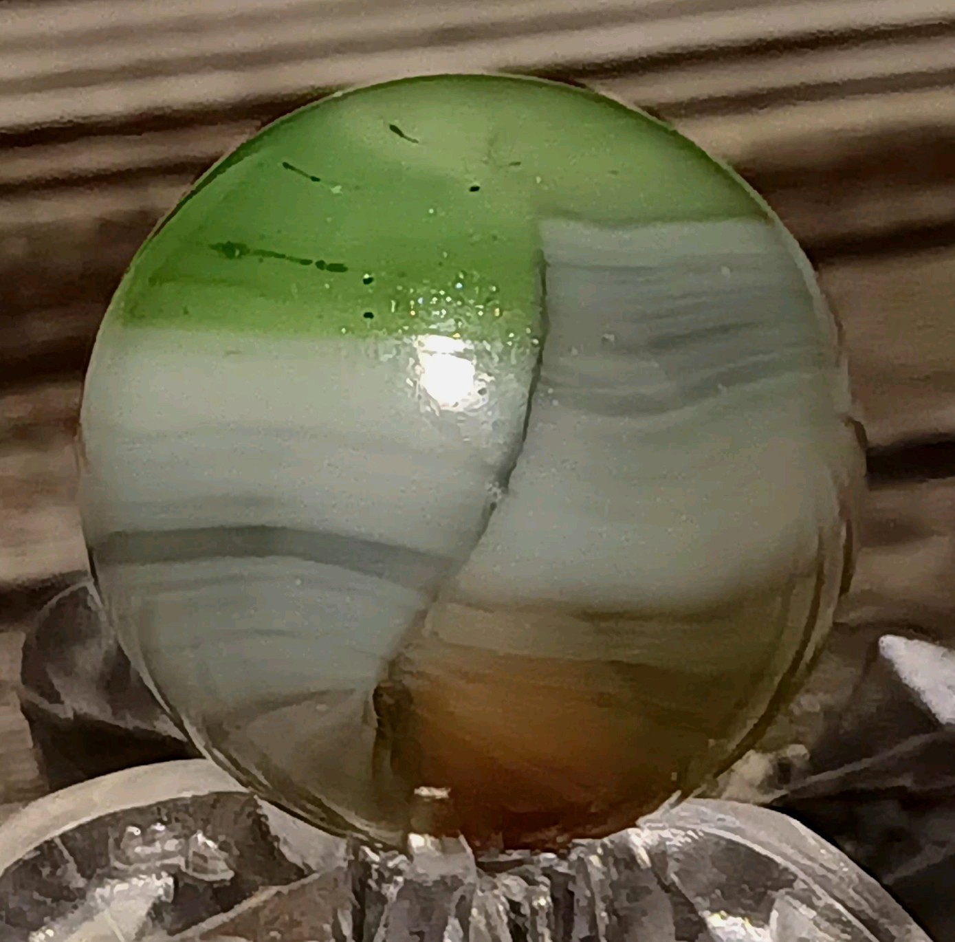 Vitro Agate Marble. W-Aventurine. 5/8″ Mint(-)