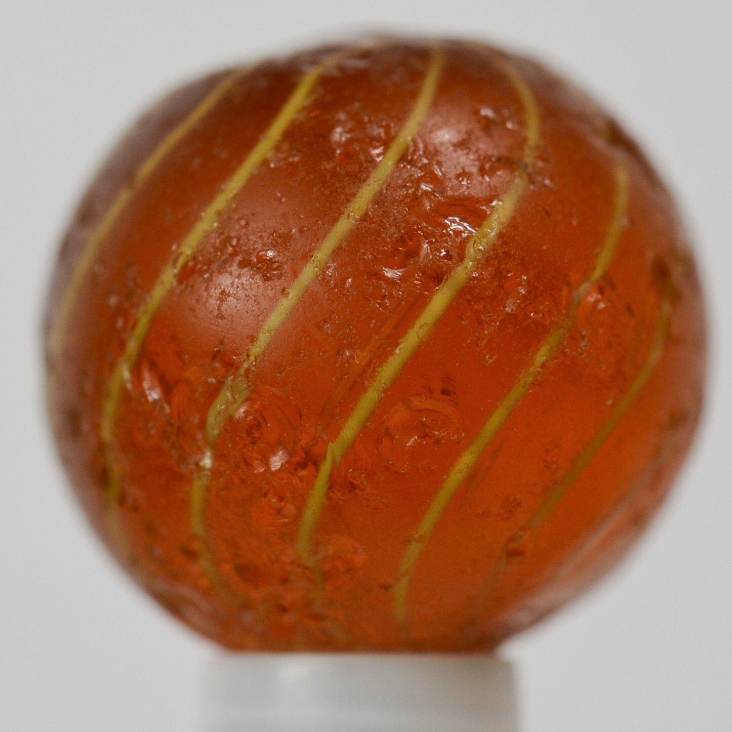 Handmade Gooseberry Marble, Amber Glass, 11/16 in, Good, Germany 1860-1920 S1401