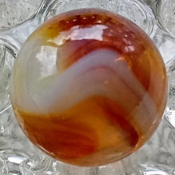 3/4″ CAC Amber Slag Marble In Beautiful Wet Mint Condition.