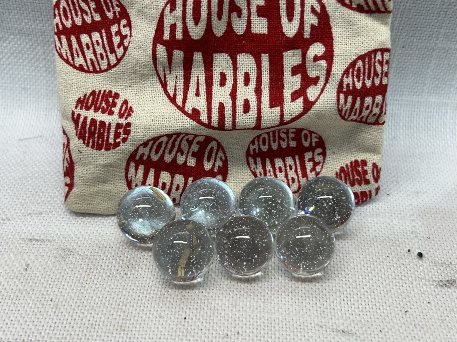 Glacial Ice Clear Glass Marbles 1/2″ 7 Marbles House Of Marbles Bag #3