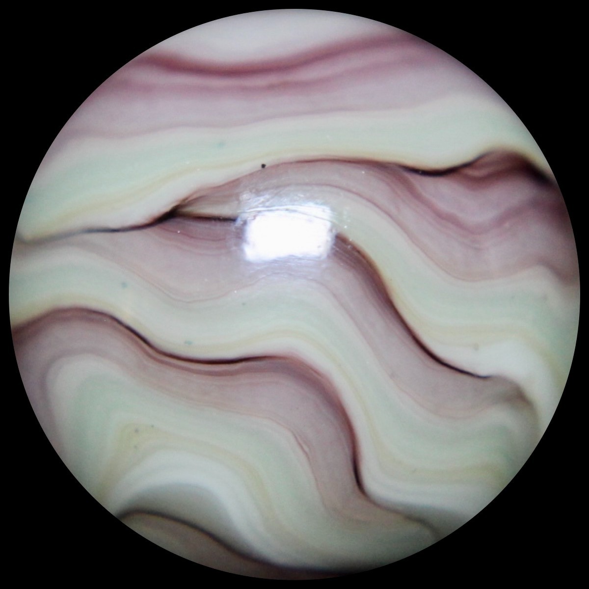 JABO Kokomo Glass Marble Collector Series: Rare KOG Purple & Jade Flames