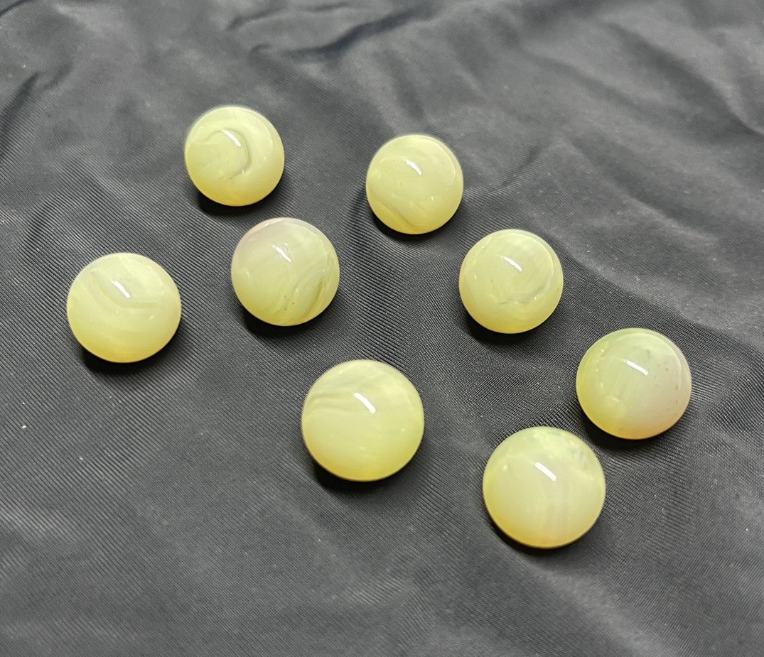 Burmese Glass Marbles Lot of 8- VTG – Glows Under Black light -5/8” Size