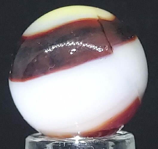 Vintage Vitro “Black Lined All-Red” Marble 5/8 Inch Size Near-Mint Condition