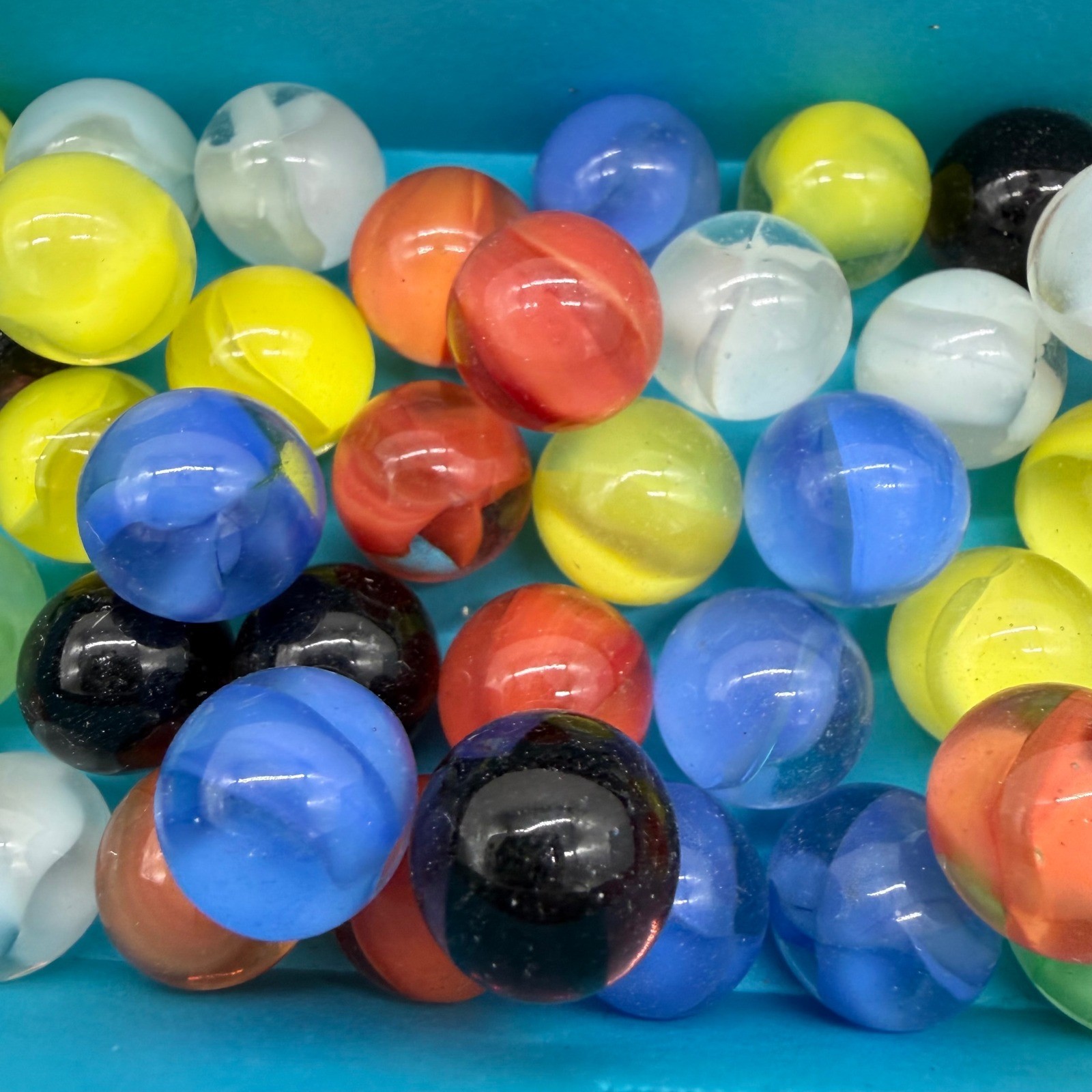 Lot of Vintage Marbles Mixed Colors Swirl Opaque Clear Toy Bulk Assorted