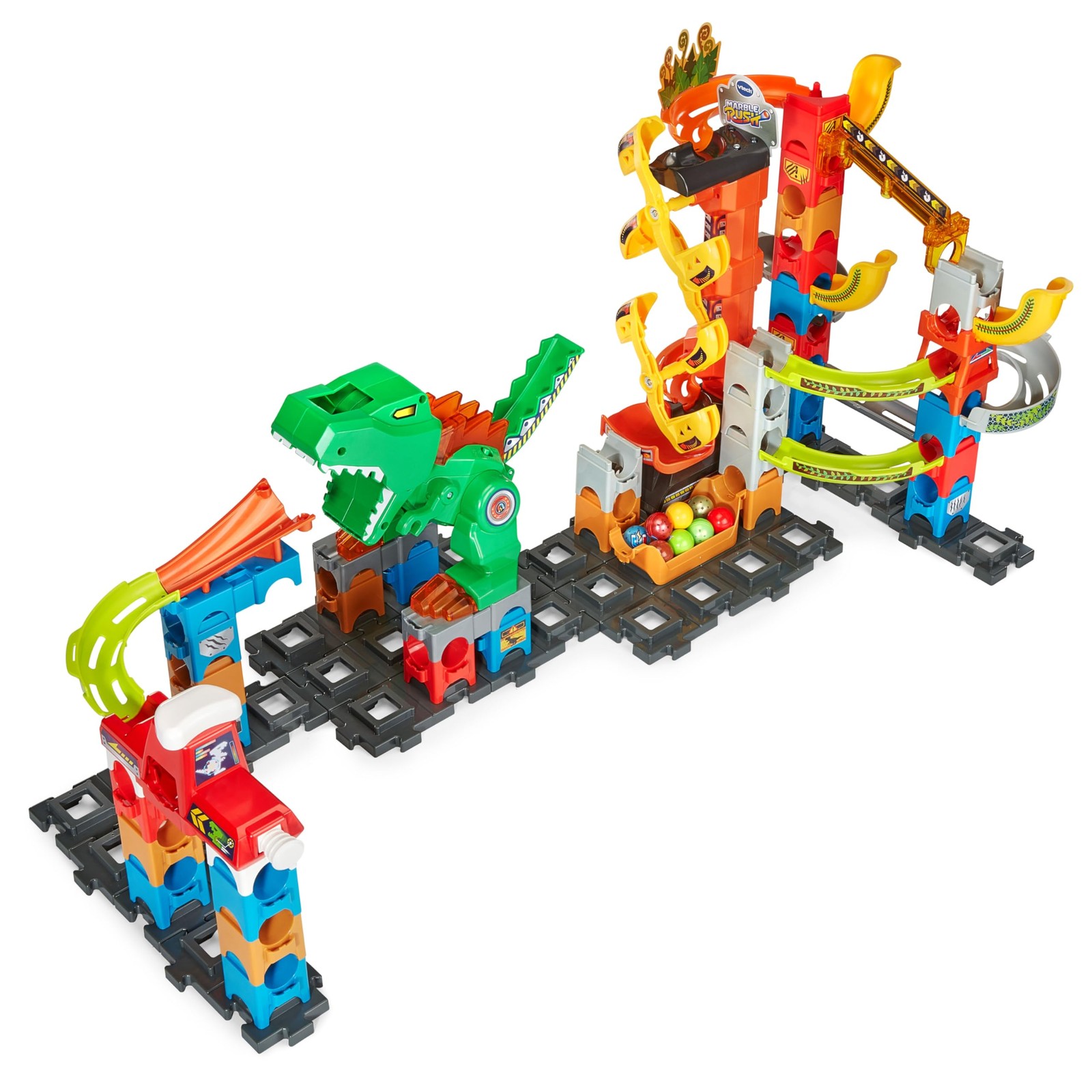 VTech Marble Rush T-Rex Dino Thrill Track 29.3″ x 17.4″ x 21.7″, Multicolor