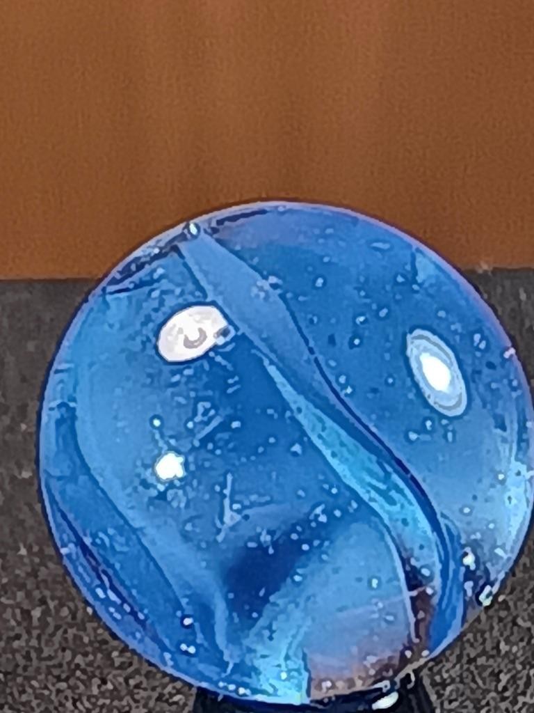 5/8″ Vitro Cornflower to Azure Blue Hybrid Cat’s Eye NM Serious Marble B243