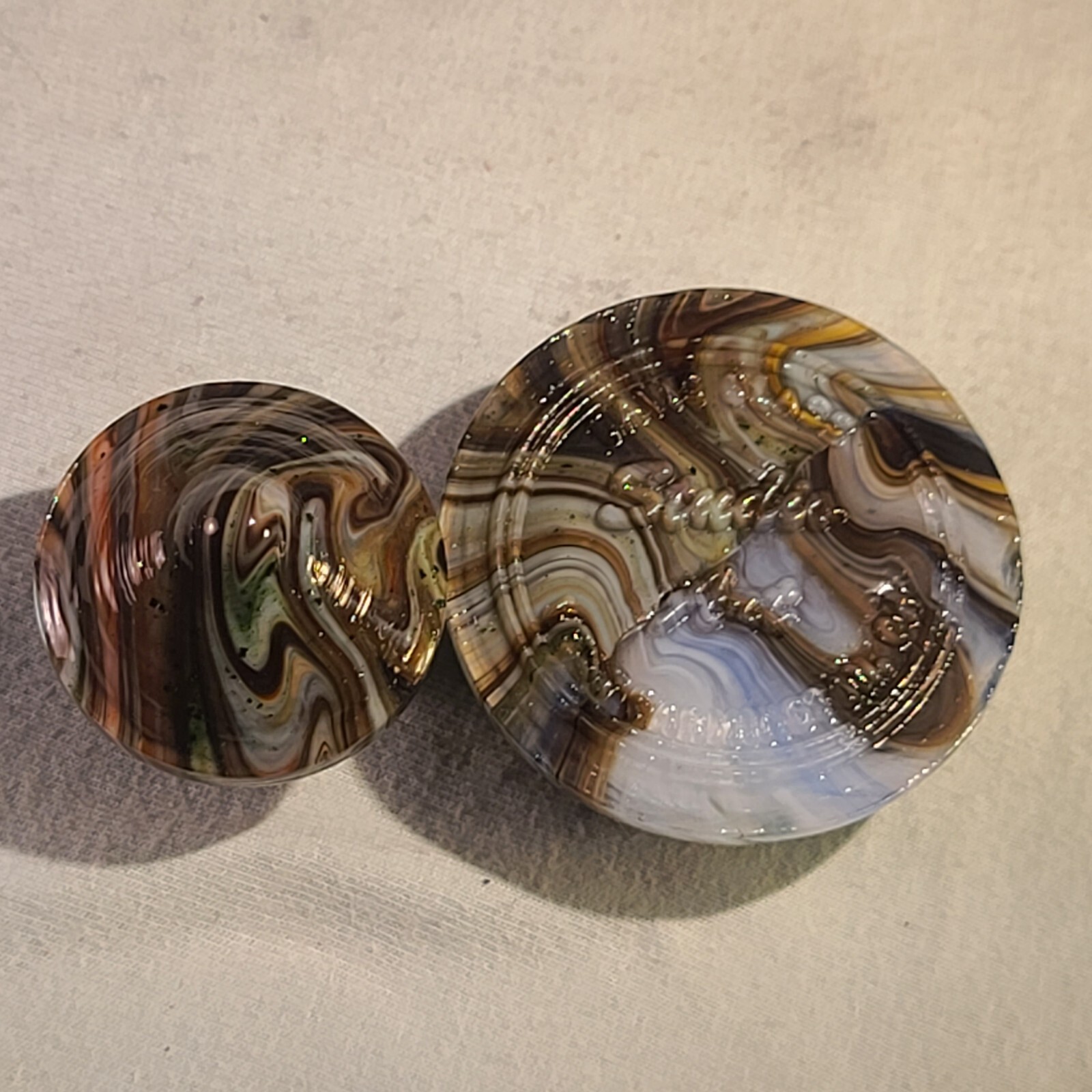 ANDY DAVIS, Glass Art Spinning Top & Base, Tom Jinks Run (?), #259C