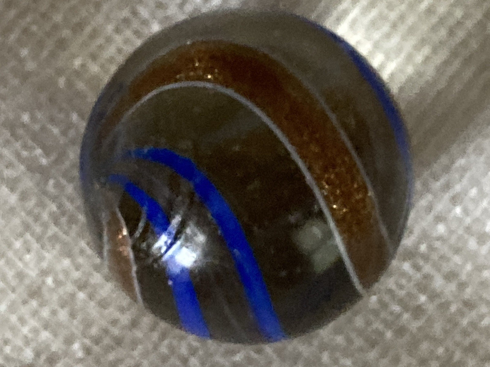 Vtg. Handmade German Banded Lutz Marble 7/8” c.1850-1920