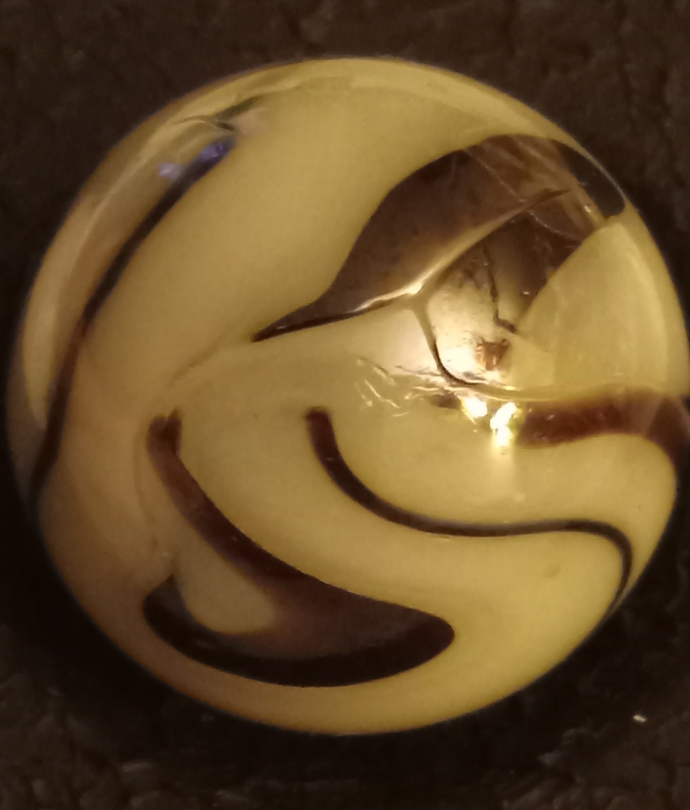 Vintage 1930s Alley Agate Black White Swirl Boulder Marble 1-1/4″ Toe Breaker…