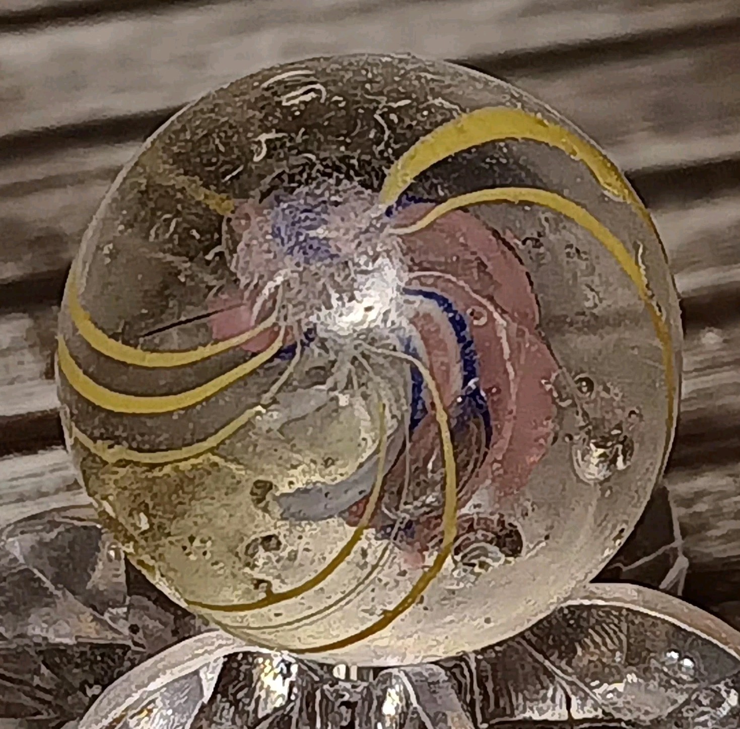 German Divided Core Swirl Marble. .66″ Good. Antique Handmade Marble.
