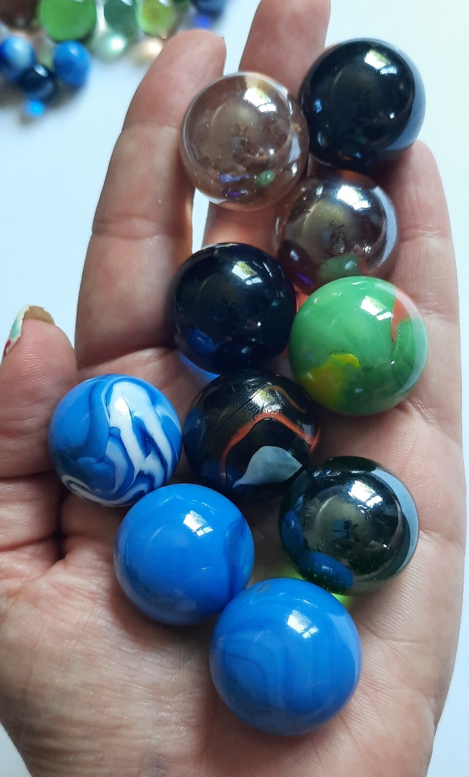 Marbles 95pc LOT Vintage Shooters Mini Glass Swirl Vitro Unique Speck Confetti