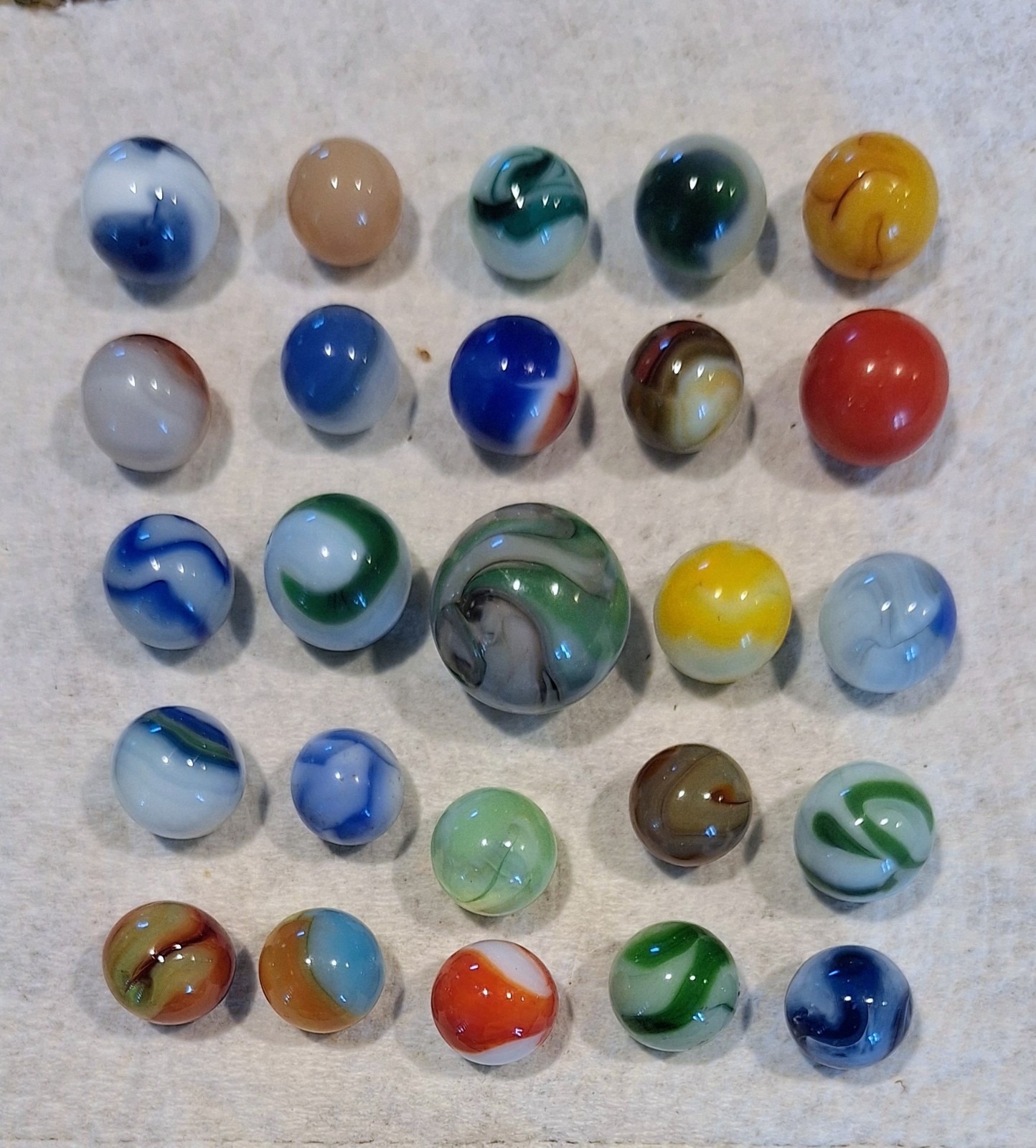Lot Of 25 Vintage Akro Agate, Vitro,wv Swirl,cac,peltier