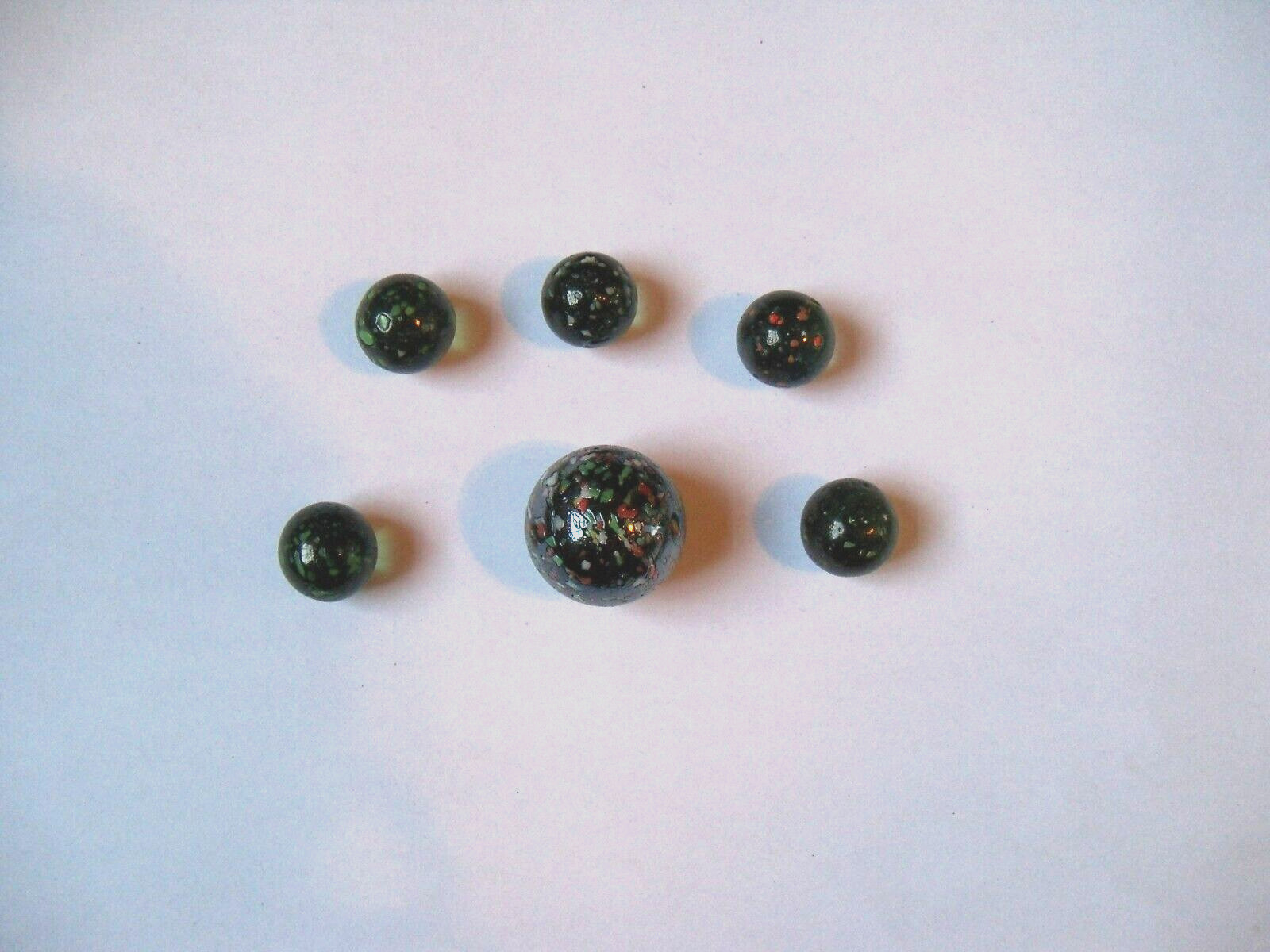 Rare Vintage Lot of End of Day Confetti Marbles Speckled Flecks Glass