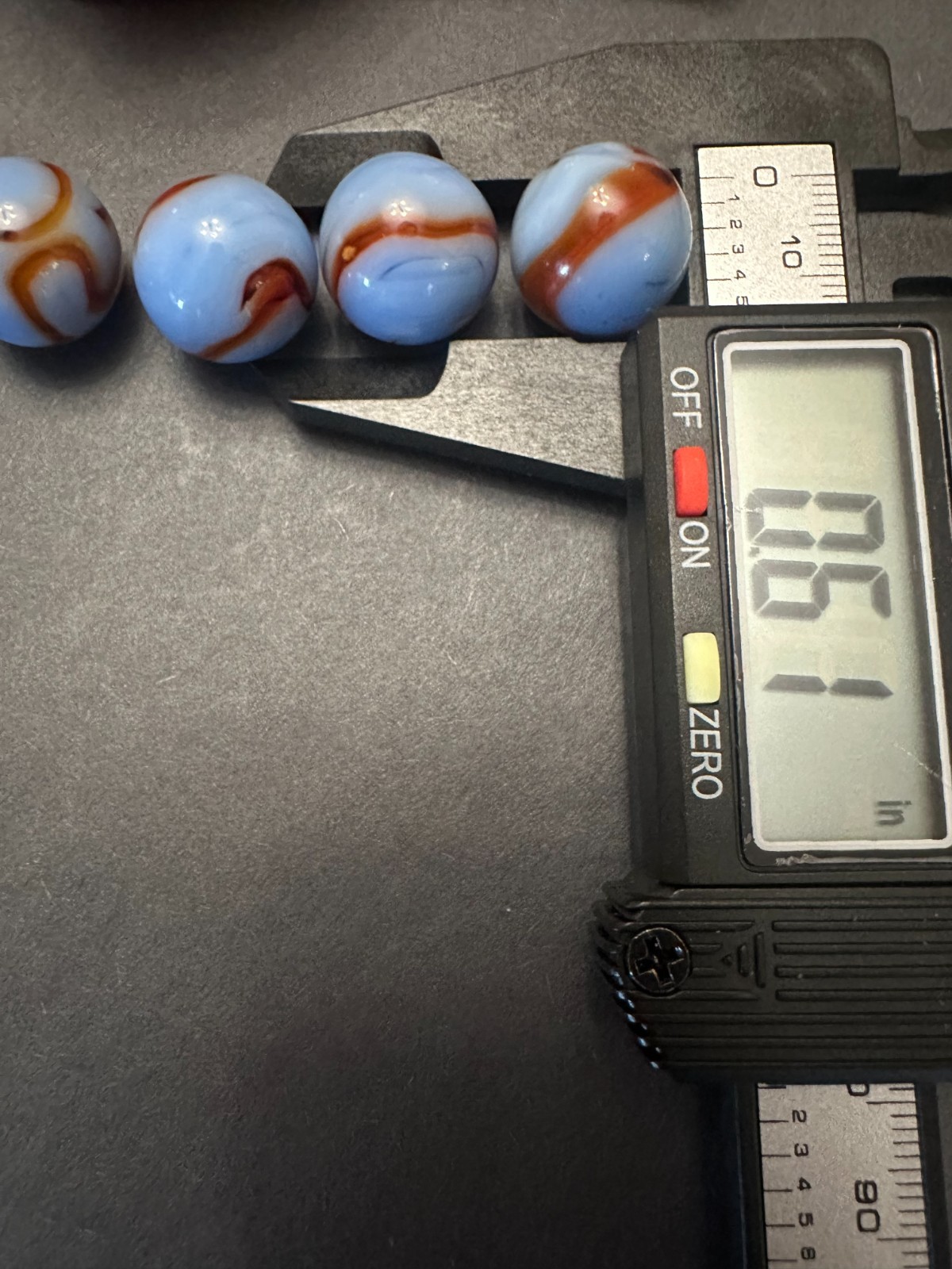 Vintage Alley Agate St. Mary’s Ghost WV Swirl UV Reactive 0.61″ Lot of 10