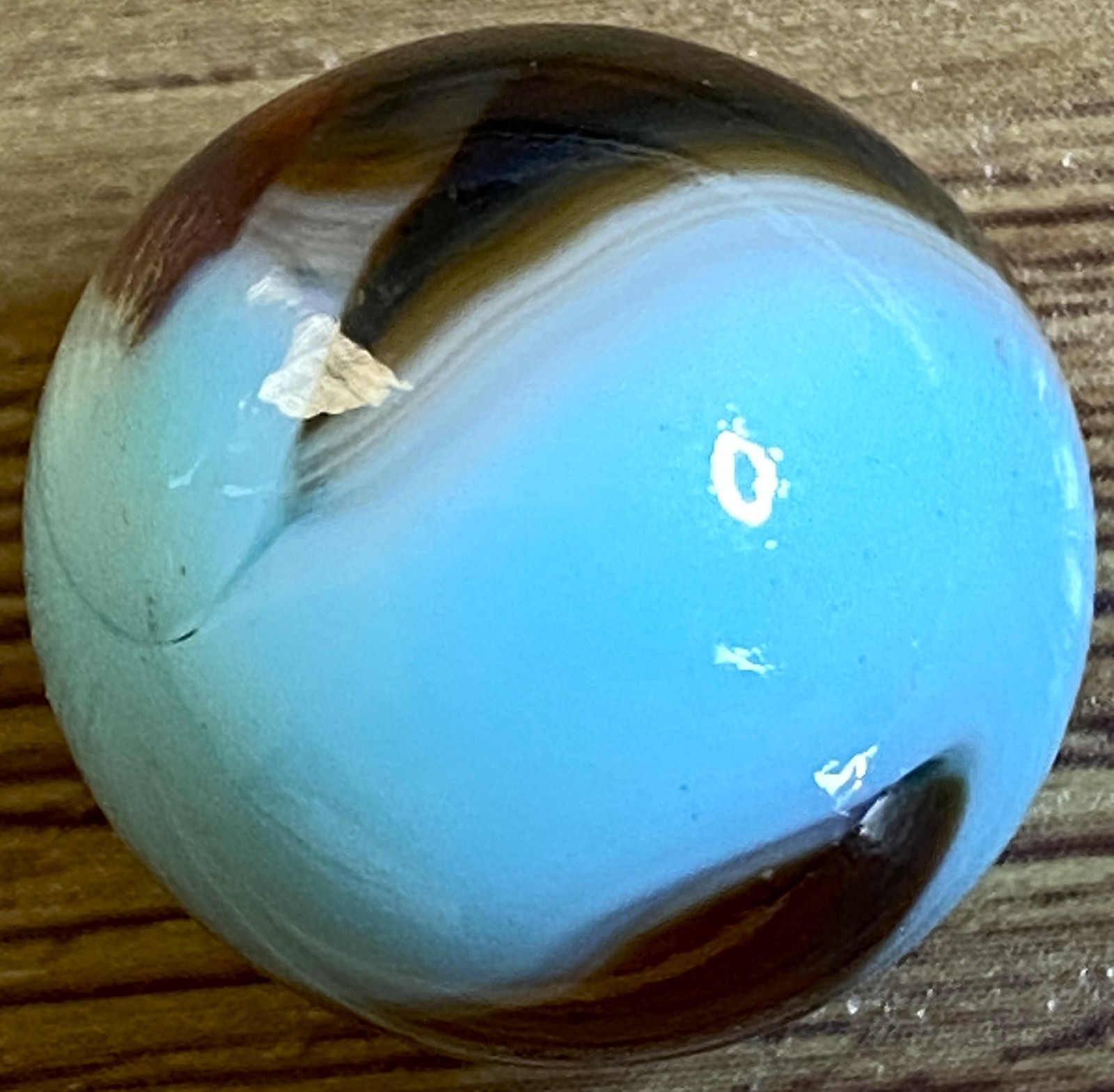 JABO SHOOTER ? BEAUTIFUL MOON GLOW / RICH BROWN SWIRLED SHOOTER .72″ BOX03/62