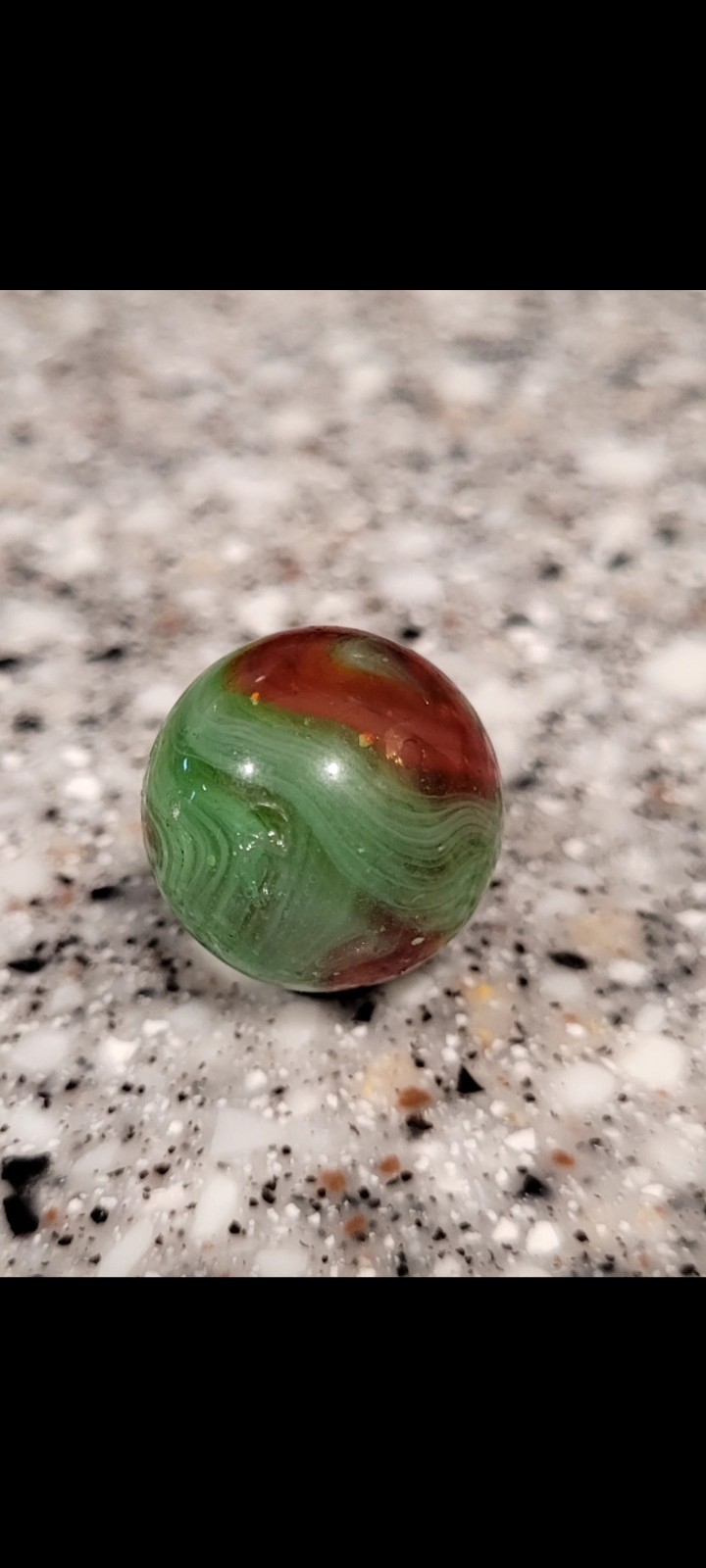 Alley Coral Vintage Marble. 5/8 In Size. Few Very Small Visible Pin-pricks