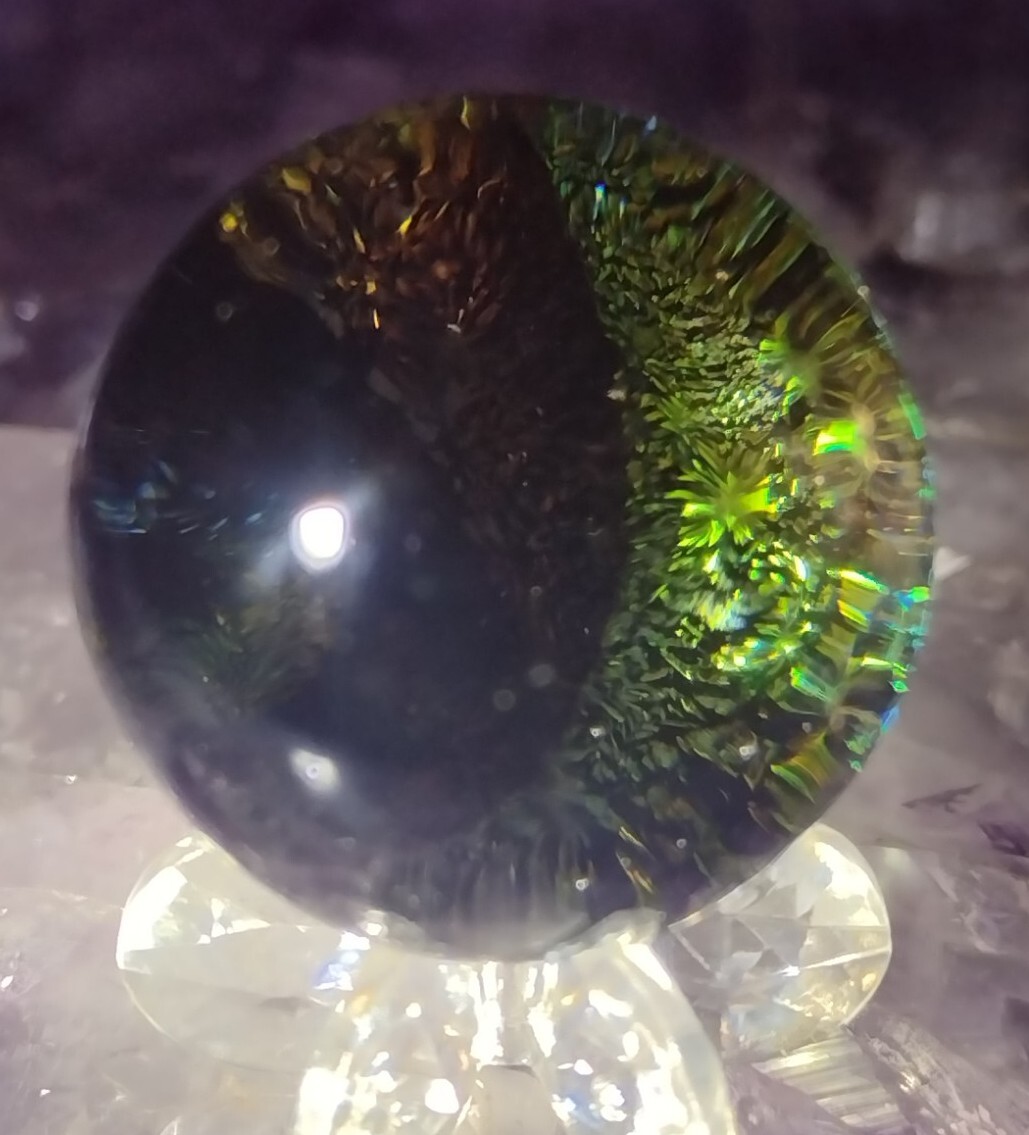1″ STUNNING CONTEMPORARY ART MARBLES – GLITTER RAINBOW GALAXY -BEAUTY NM LOOK