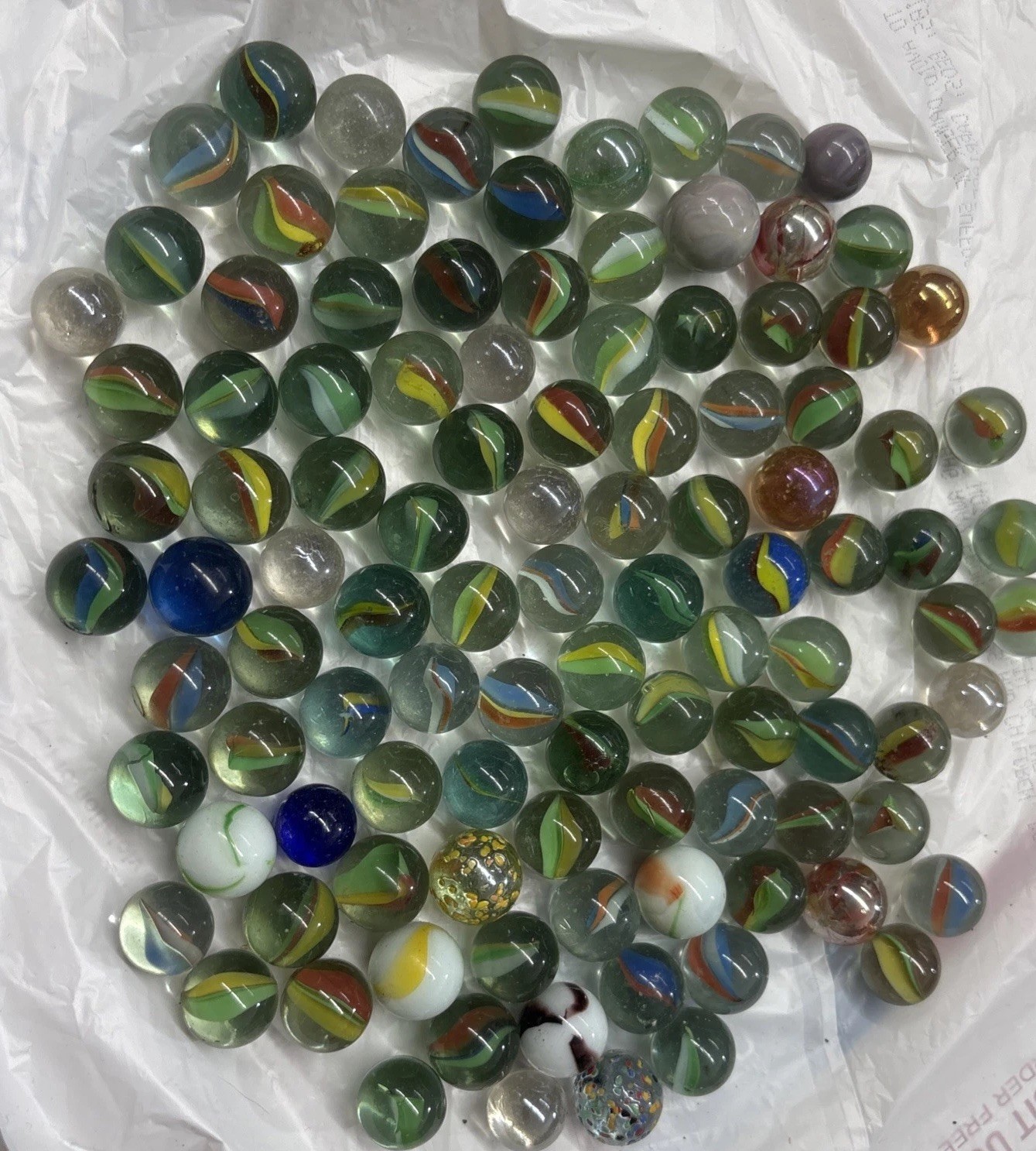 Vintage Glass Marbles Agate Confetti 1960’s Toys Nostalgia