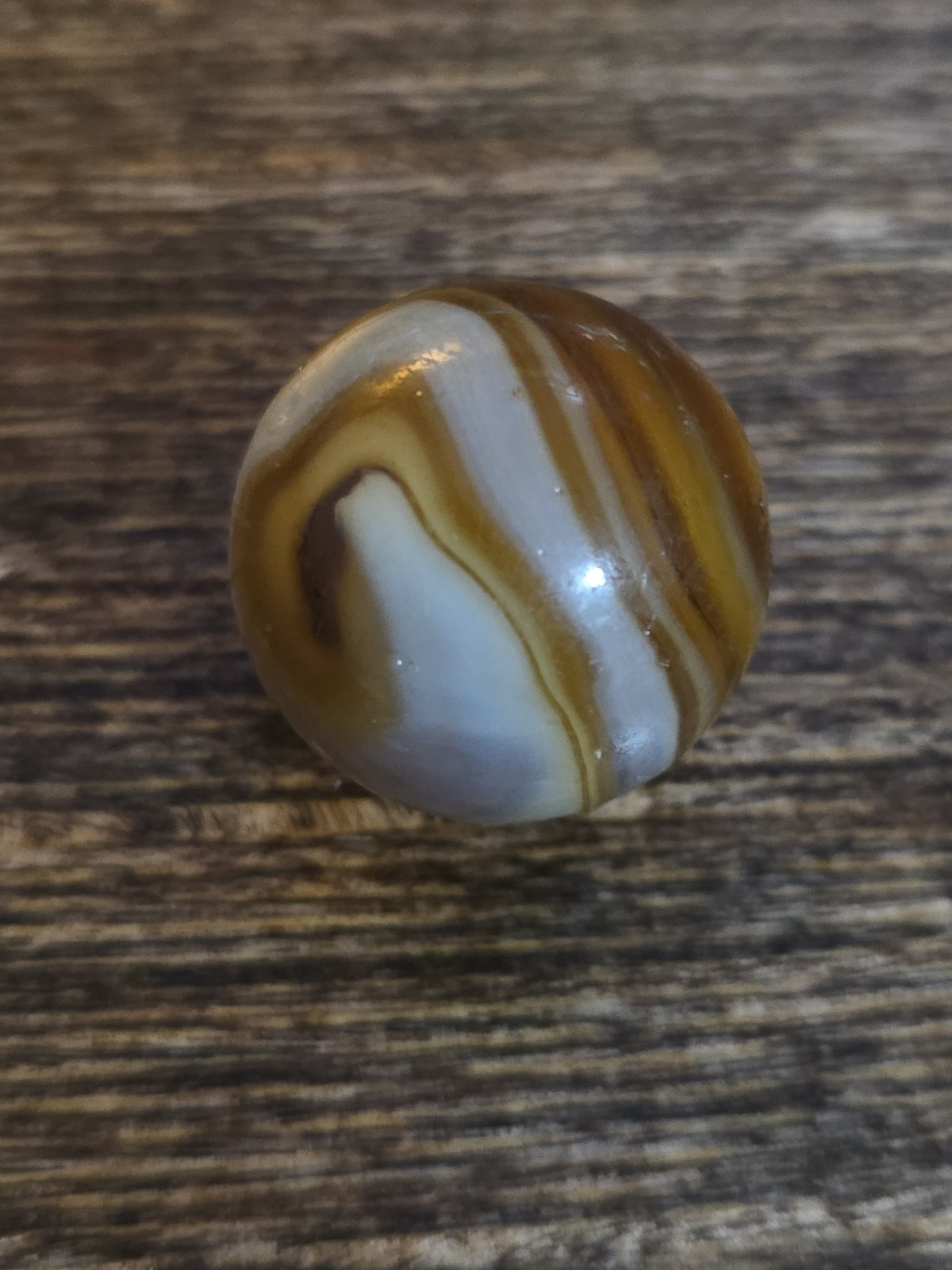 Antique Christensen Agate Brown Amber Honey Slag Glass Marble Size 0.78”