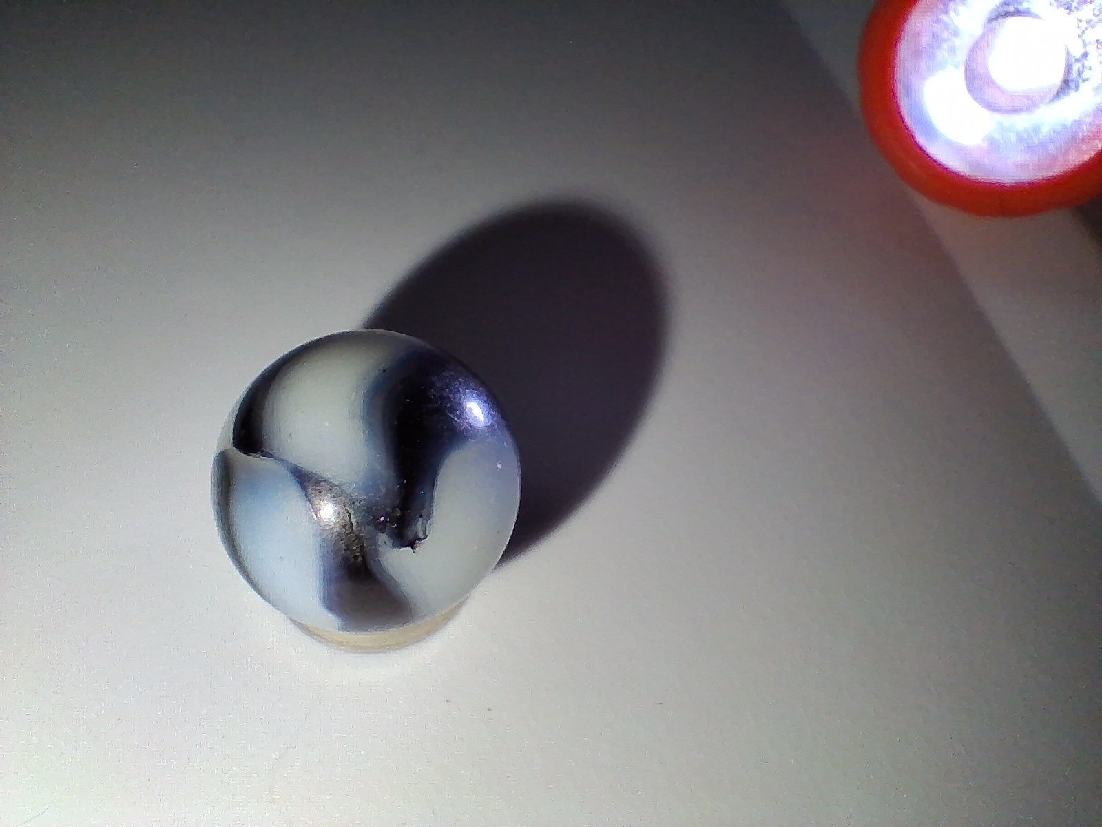 Vintage Peltier Glass NLR AV Zebra Marble .62 Inches