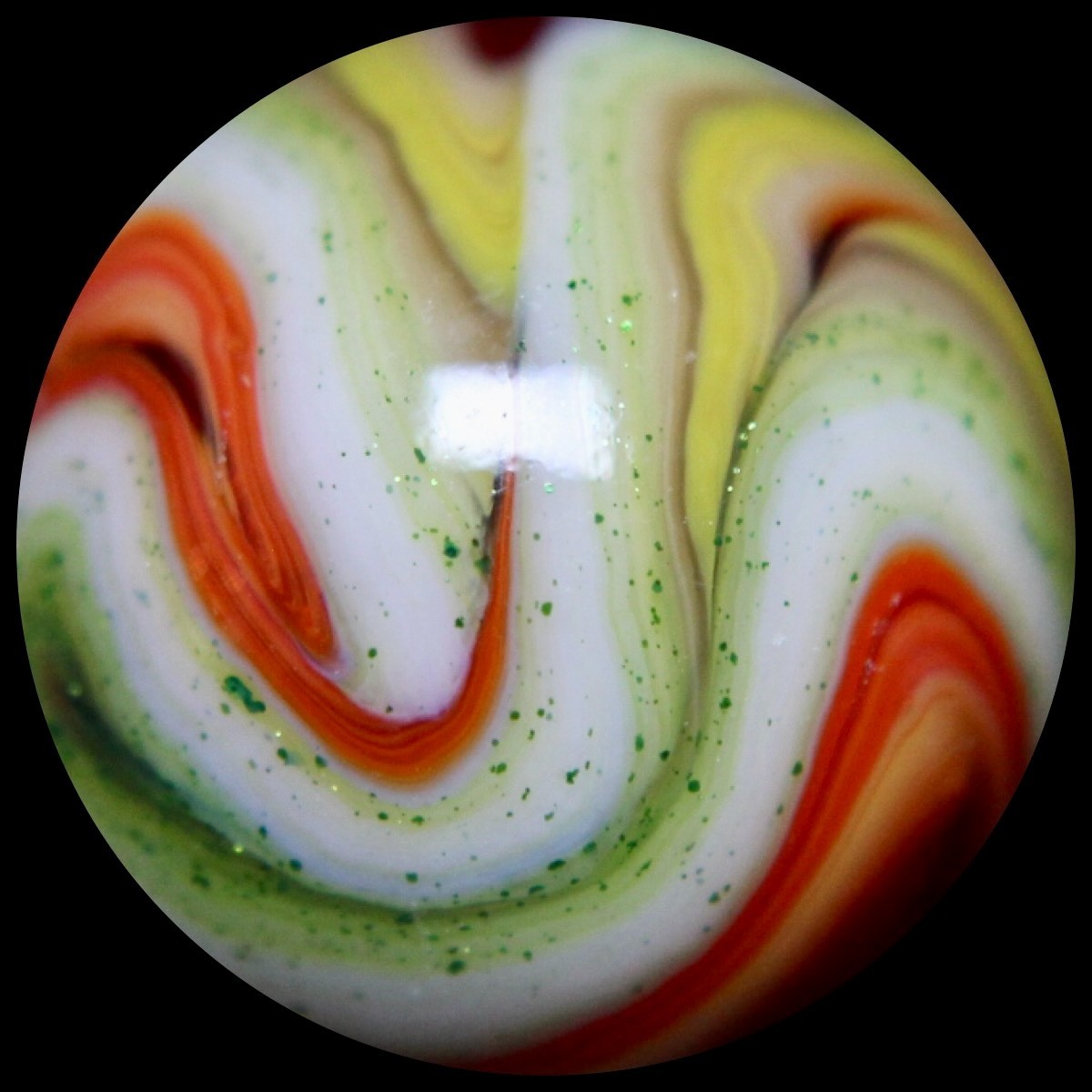 JABO Indian Summer Marble: BIG Ruby Red Oxblood w/Aventurine 0.788″