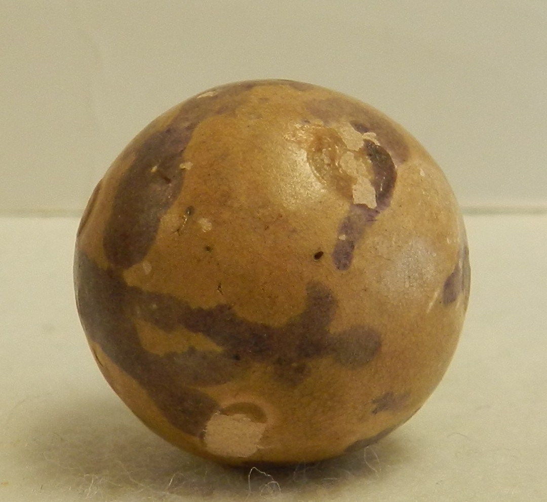 #21036m Vintage Ohio Made Rolled Commie Clay Shooter Marble .92 Inches