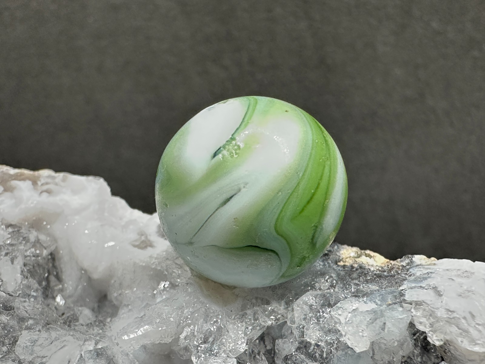 Vintage Alley or Heaton Agate West Virginia Swirl Marble – Green – .65″ Good-