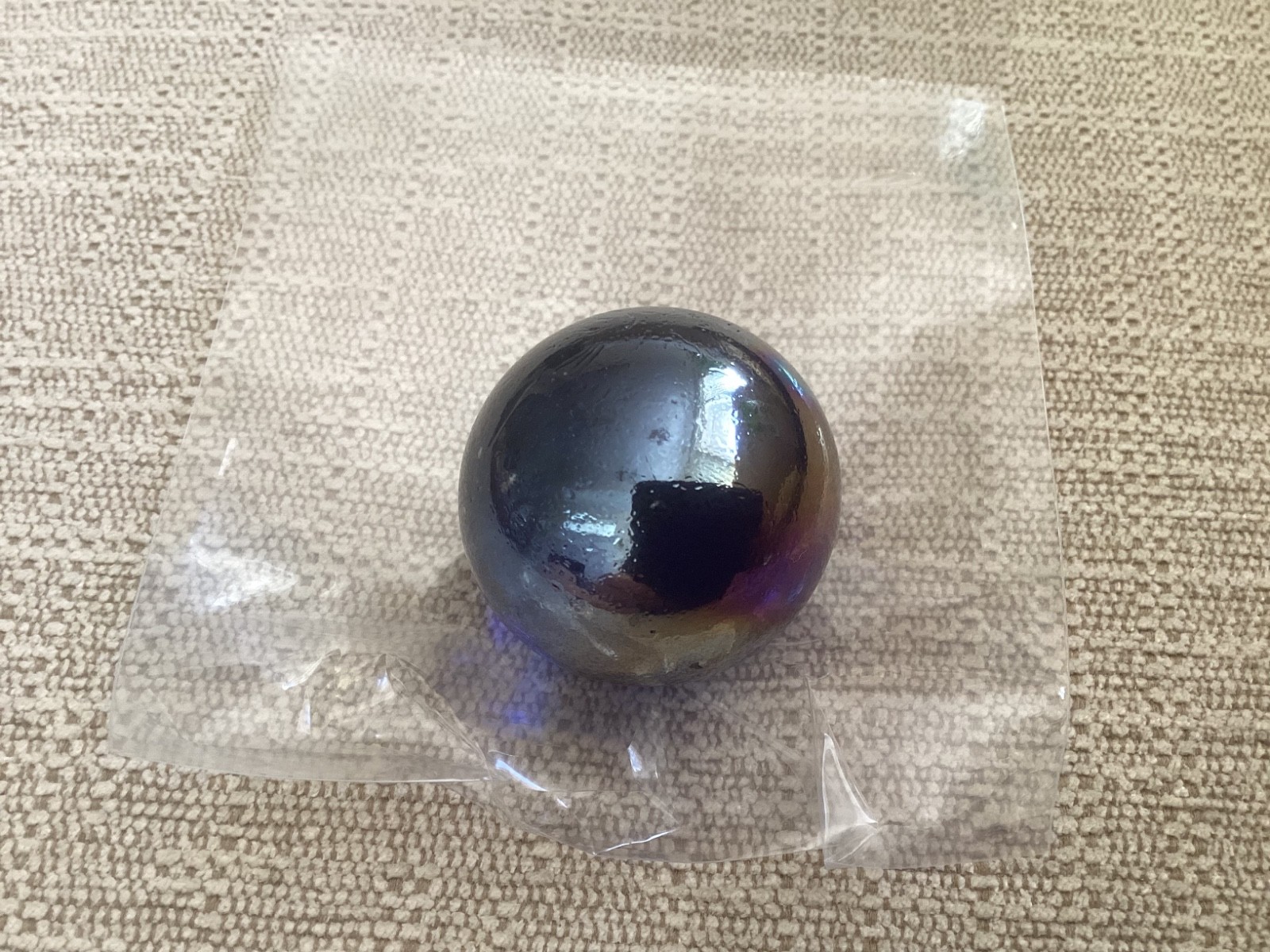 Vintage Christensen Marble Glass Clear Blue Marble, 1 ¼-inch